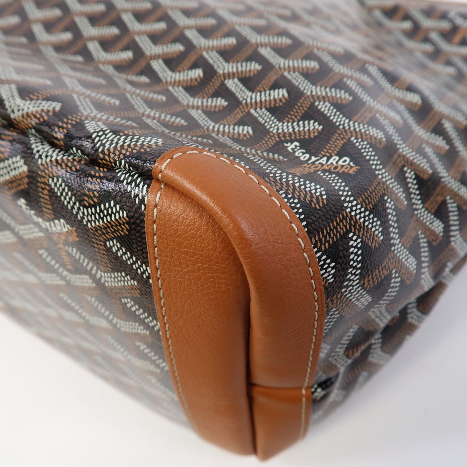 GOYARD 塗層帆布Tote Bag銀扣手挽袋黑色/啡色
