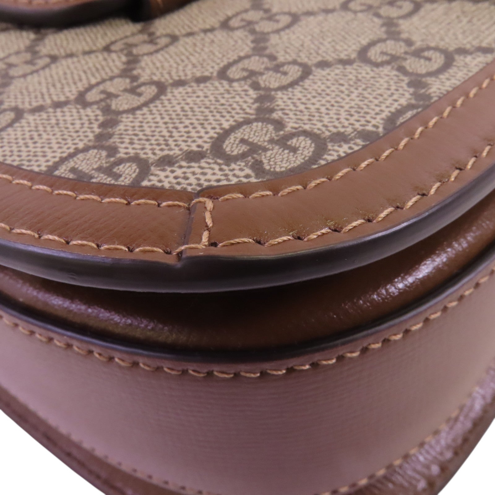 GUCCI 塗層帆布Horsebit 1955 MM金扣肩背袋