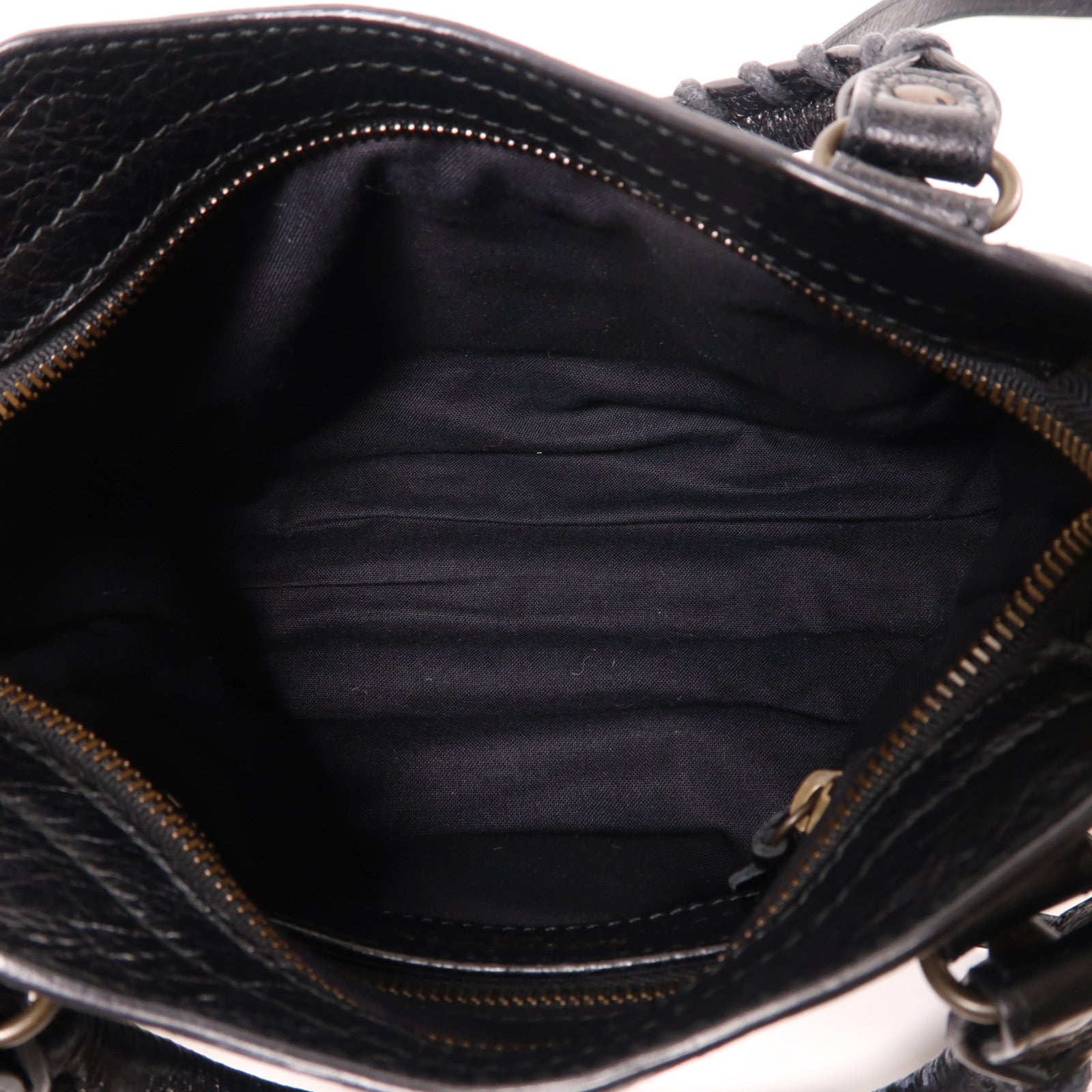 BALENCIAGA 牛皮皮革Mini City手挽肩背兩用袋黑色