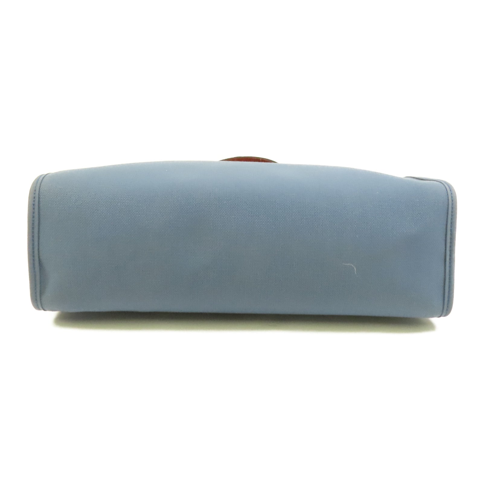 HERMES 帆布HerBag PM銀扣手挽肩背兩用袋Blue Agate