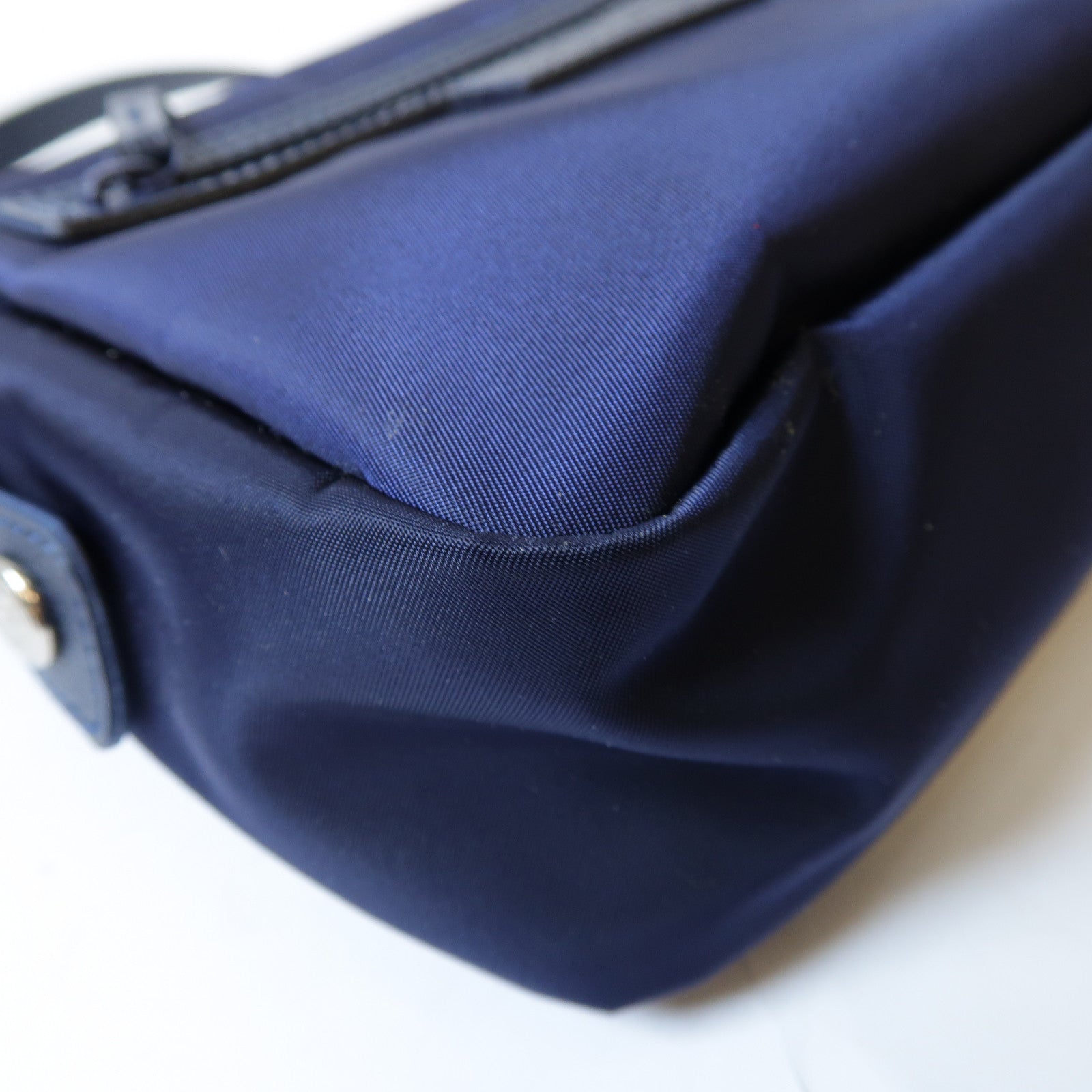Longchamp 尼龍Shoulder Bag銀扣肩背袋藍色