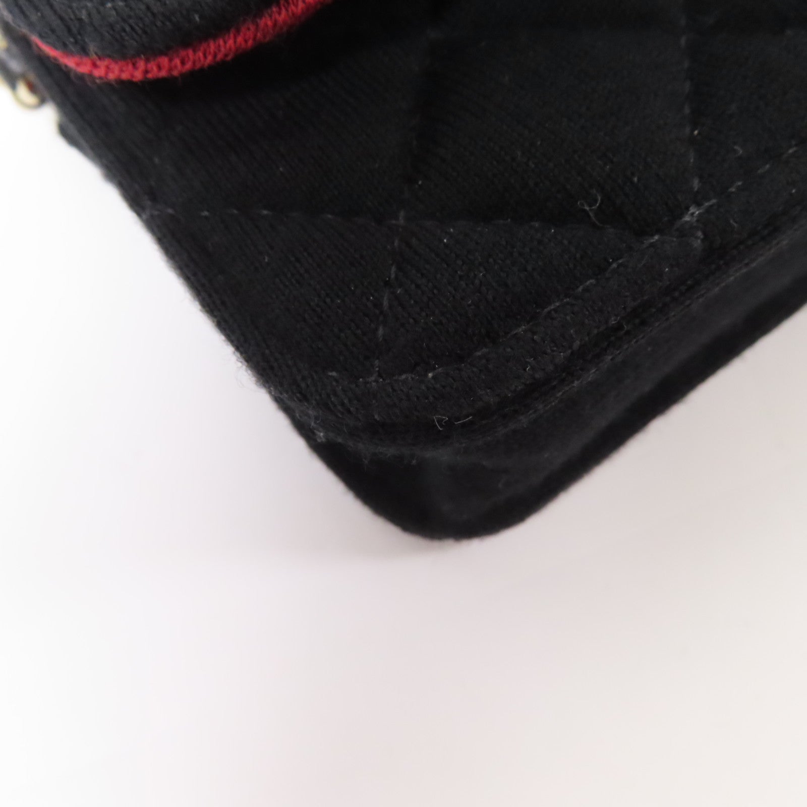 CHANEL 棉質Mini Chain Bag金扣鏈帶肩背袋