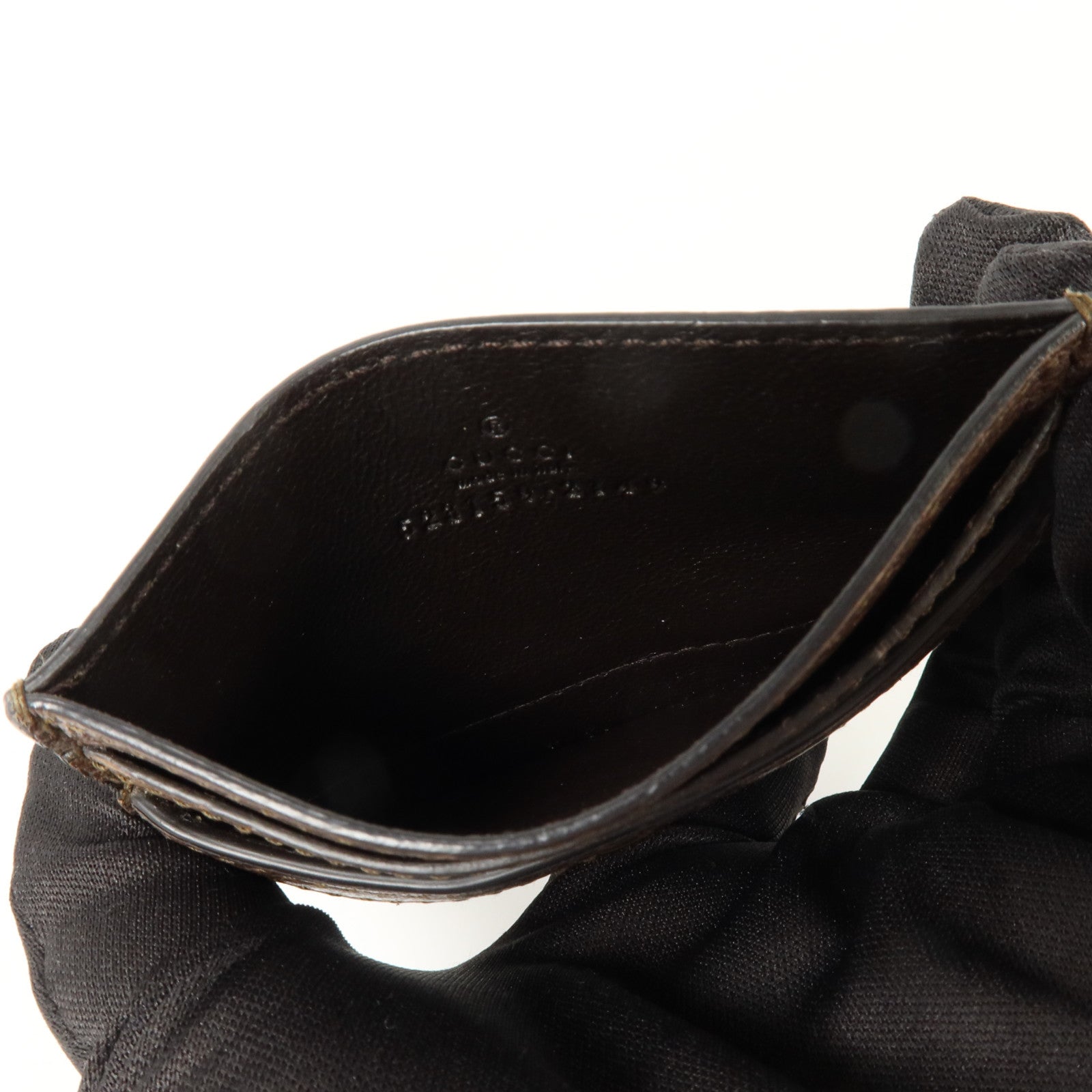 GUCCI 塗層帆布/牛皮皮革Ophidia GG卡片套