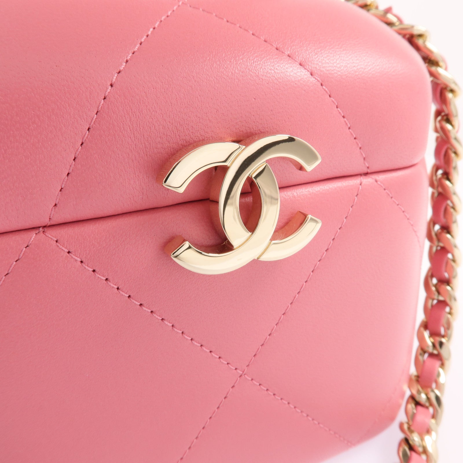 CHANEL 羊皮皮革Chain Shoulder Bag金扣鏈帶肩背袋