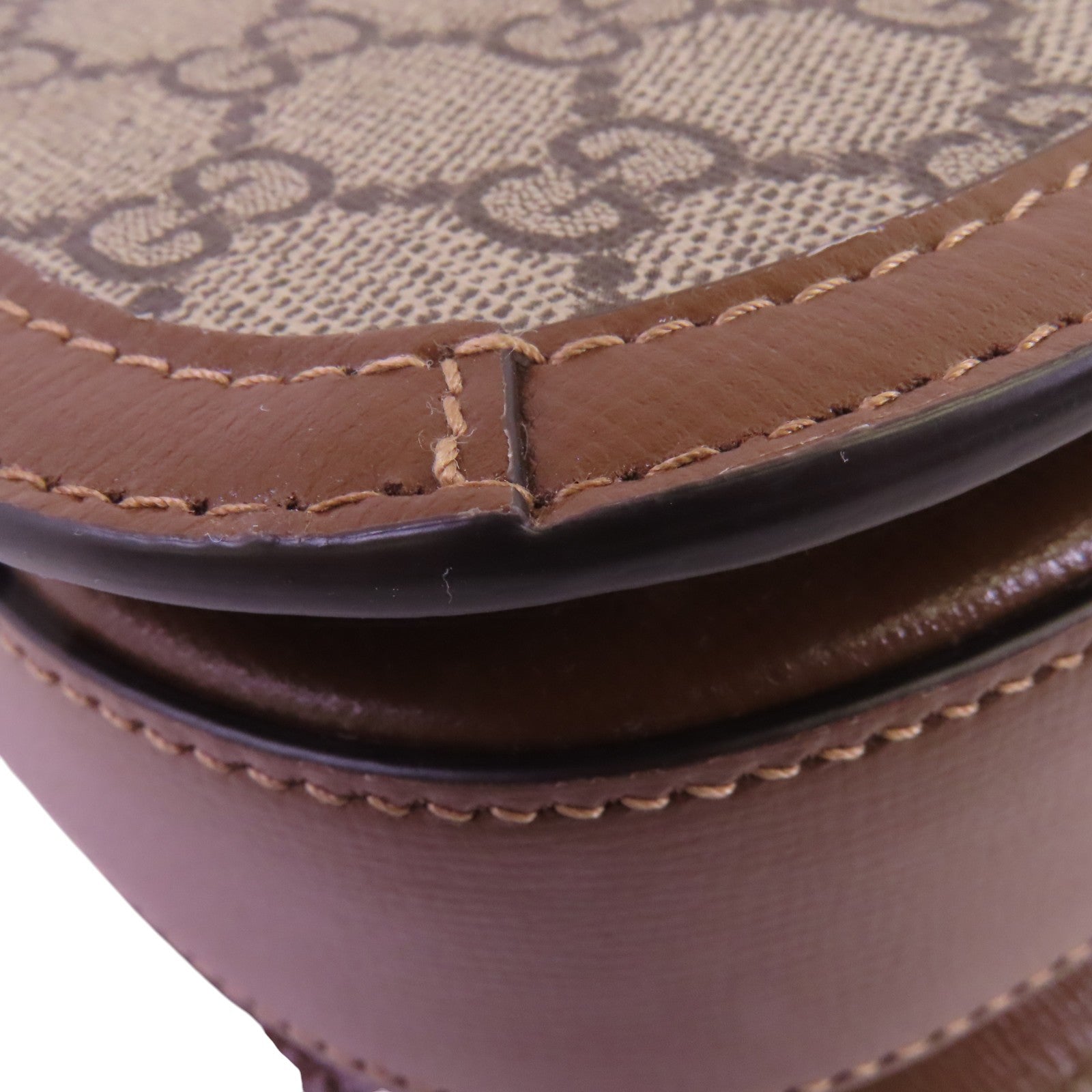 GUCCI 塗層帆布Horsebit 1955 MM金扣肩背袋