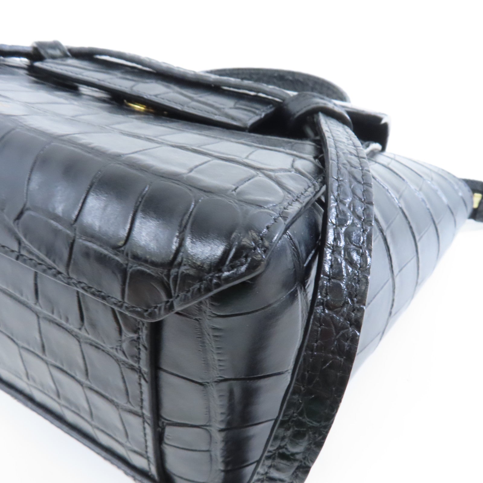 CELINE 牛皮皮革Nano Belt Bag金扣手挽肩背兩用袋黑色