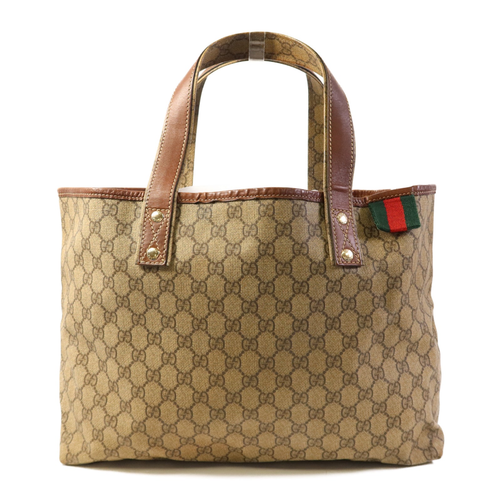 GUCCI 塗層帆布Shoulder Tote金扣肩背袋/手挽袋