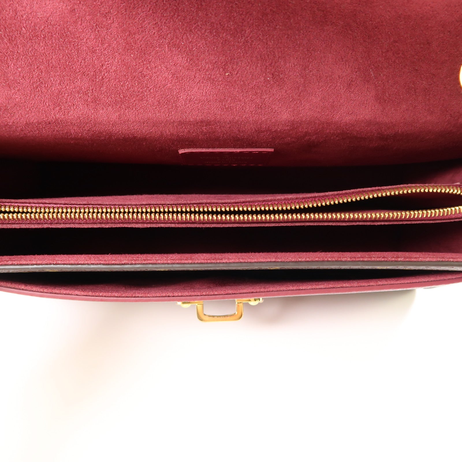 LOUIS VUITTON Monogram Victoire金扣鏈帶肩背袋啡色/紫紅色