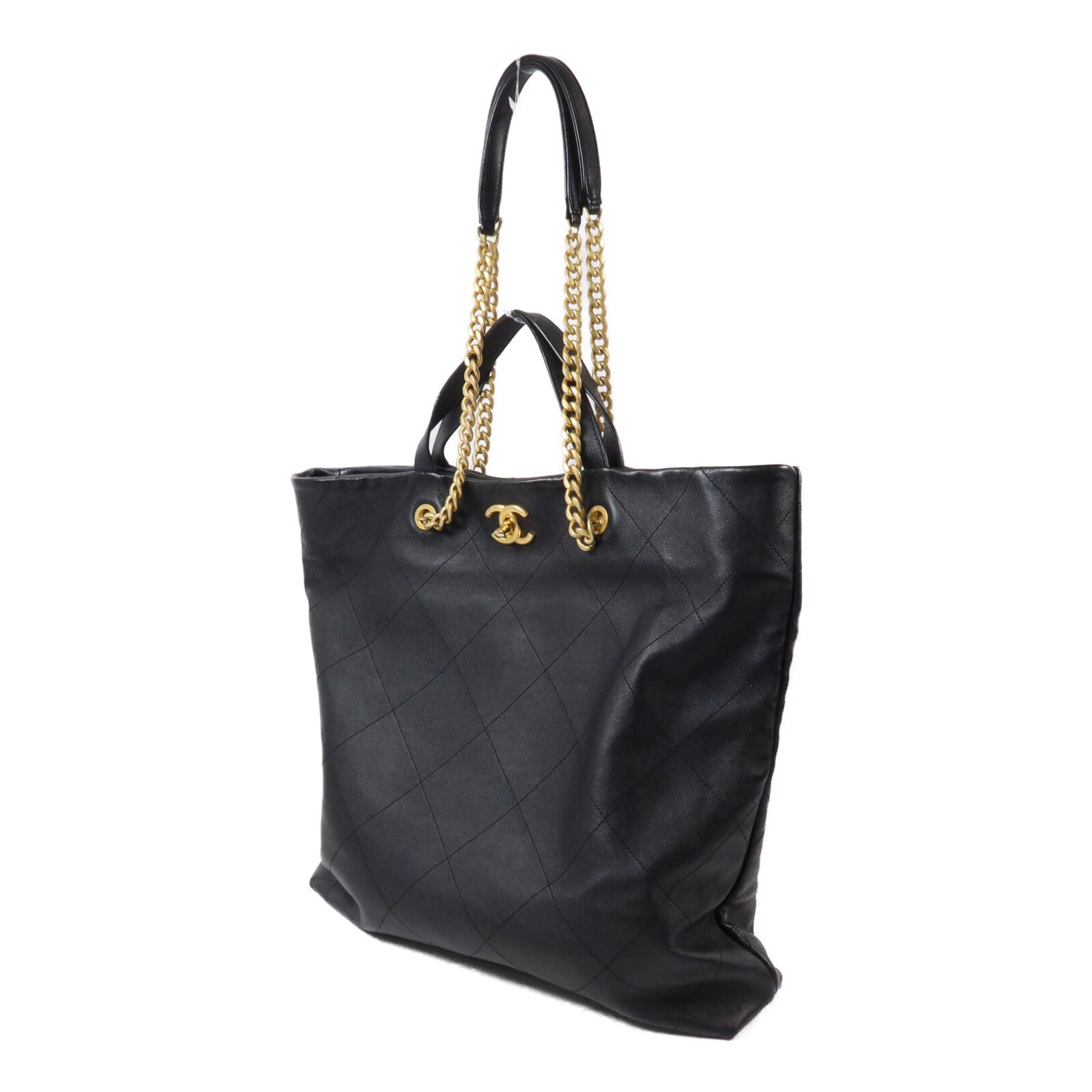 CHANEL 羊皮皮革Mood Shopping Tote鏈帶手挽肩背兩用袋
