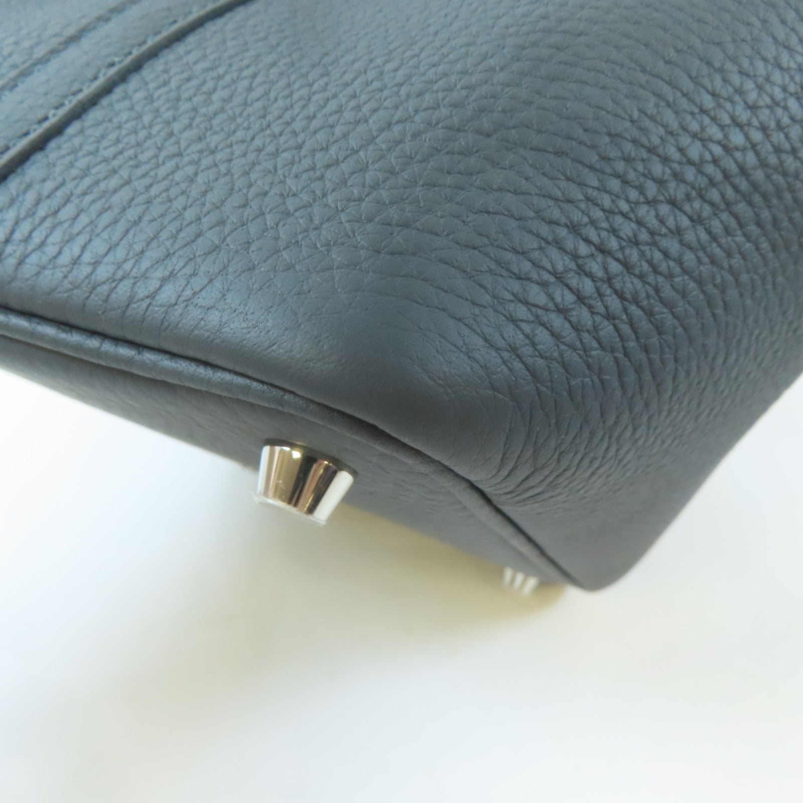 HERMES Clemence皮革Picotin PM銀扣手挽袋Gris Misty