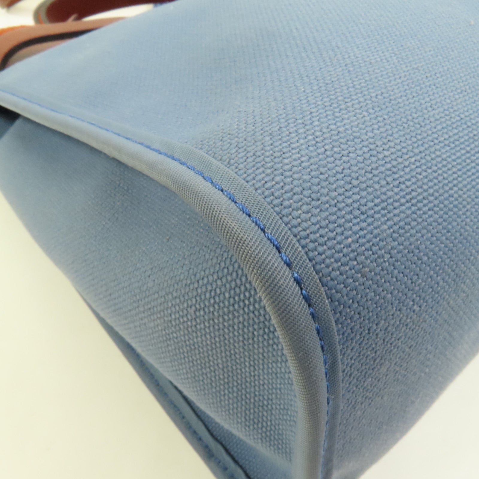 HERMES 帆布HerBag PM銀扣手挽肩背兩用袋Blue Agate