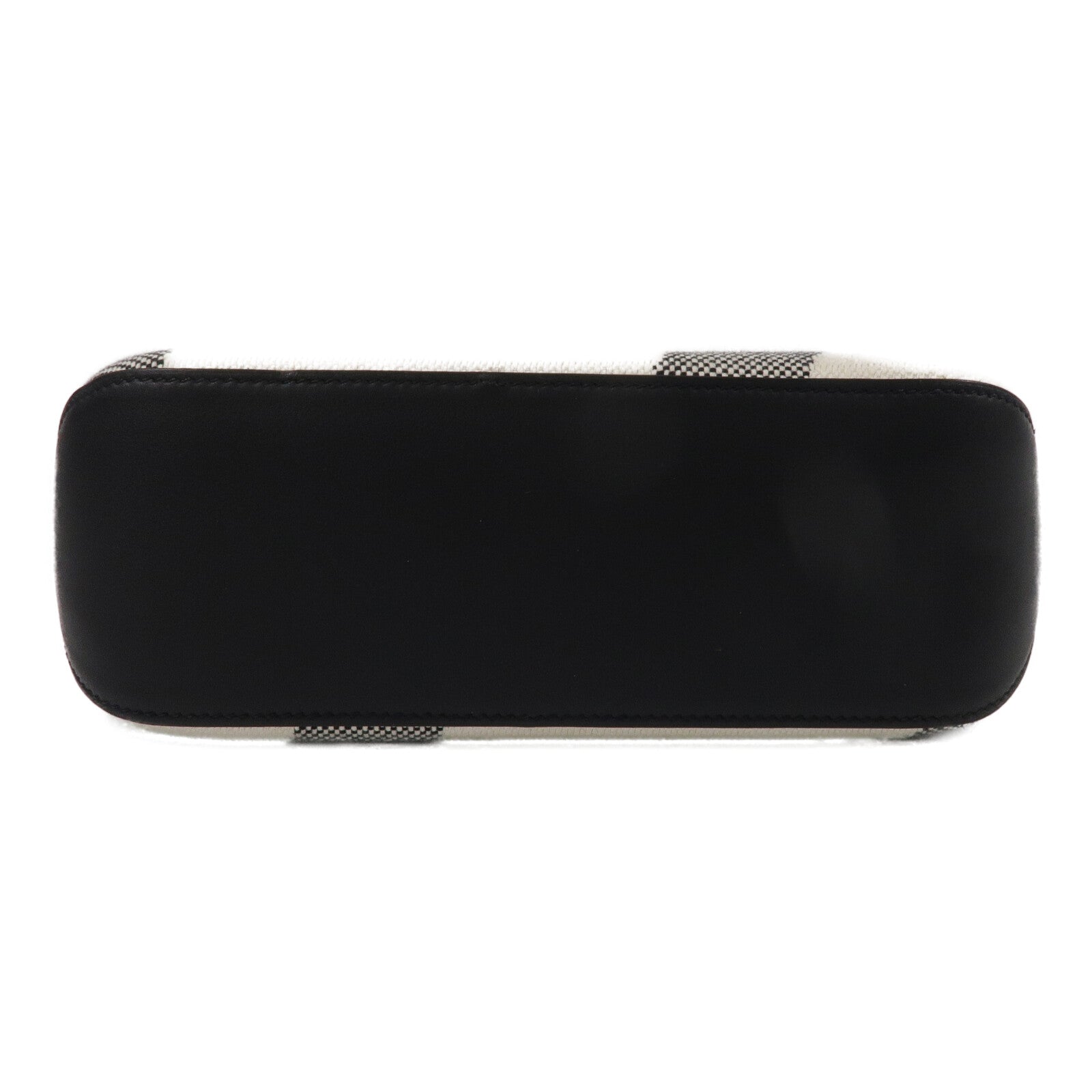 HERMES 帆布Cabas H En Biais 27手挽肩背兩用袋Black/Ecru