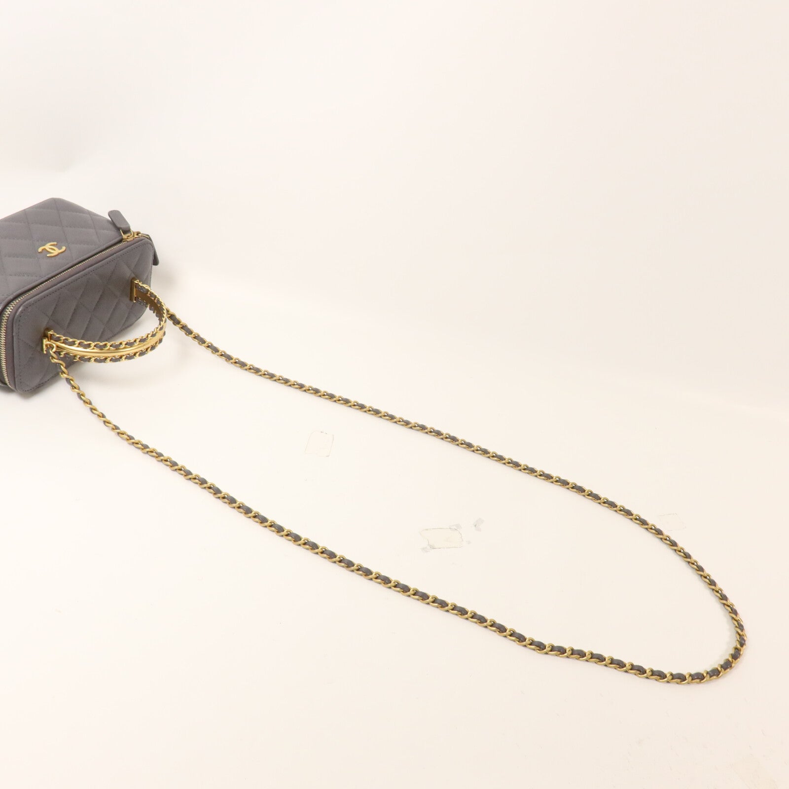 CHANEL 牛皮皮革Top Handle Vanity Case鏈帶手挽肩背兩用袋