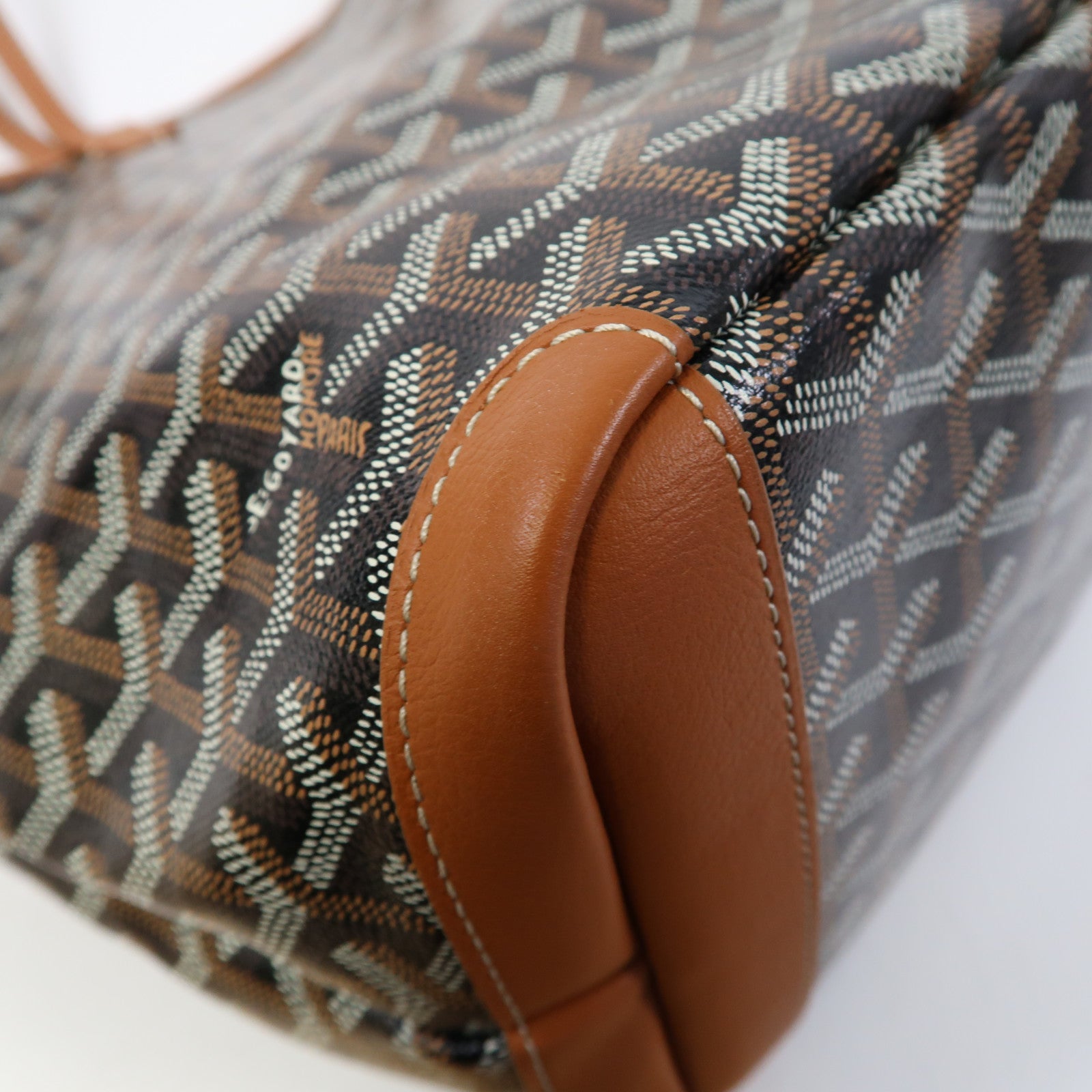 GOYARD 塗層帆布Tote Bag銀扣手挽袋黑色/啡色