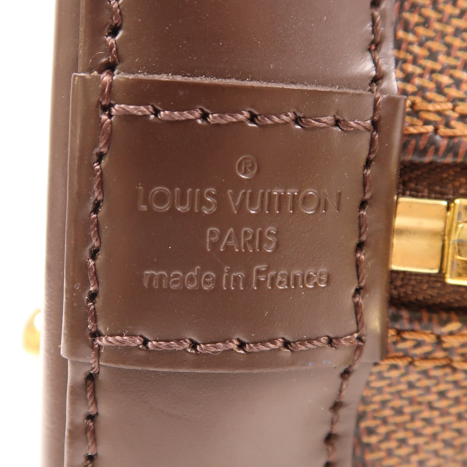 LOUIS VUITTON Damier Alma BB金扣手挽肩背兩用袋棕色