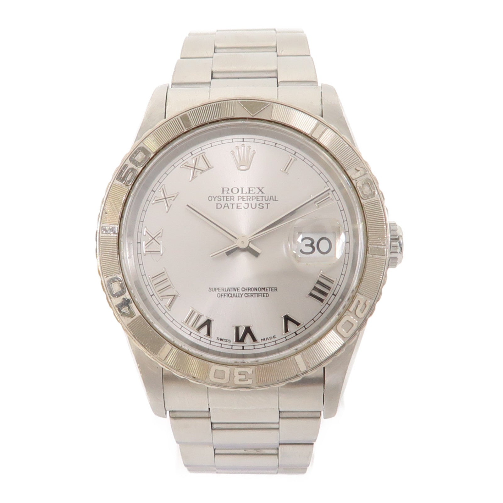 ROLEX Datejust不鏽鋼手錶自動機芯銀色