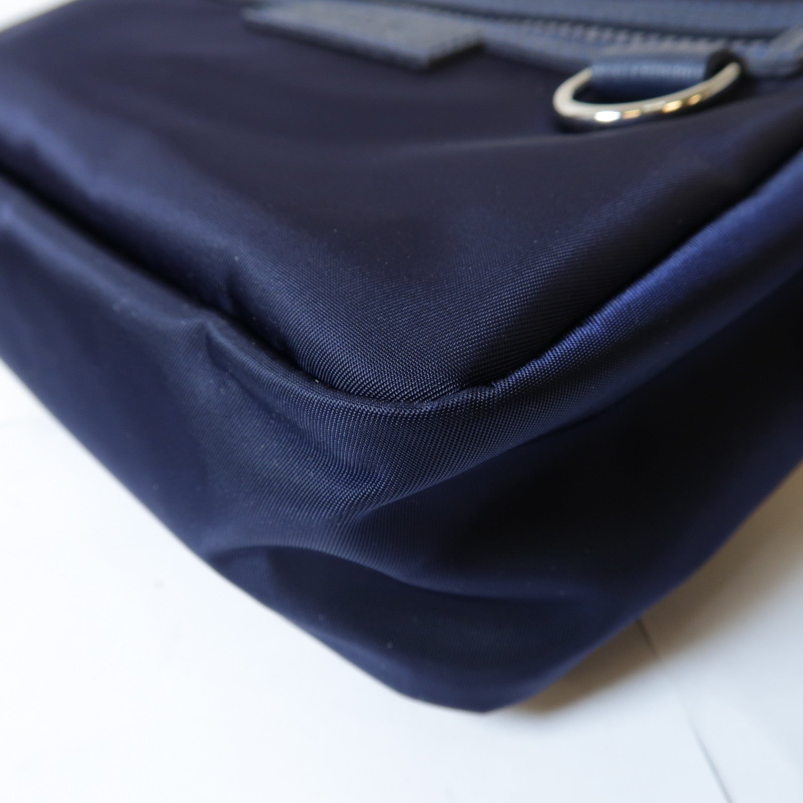 Longchamp 尼龍Shoulder Bag銀扣肩背袋藍色