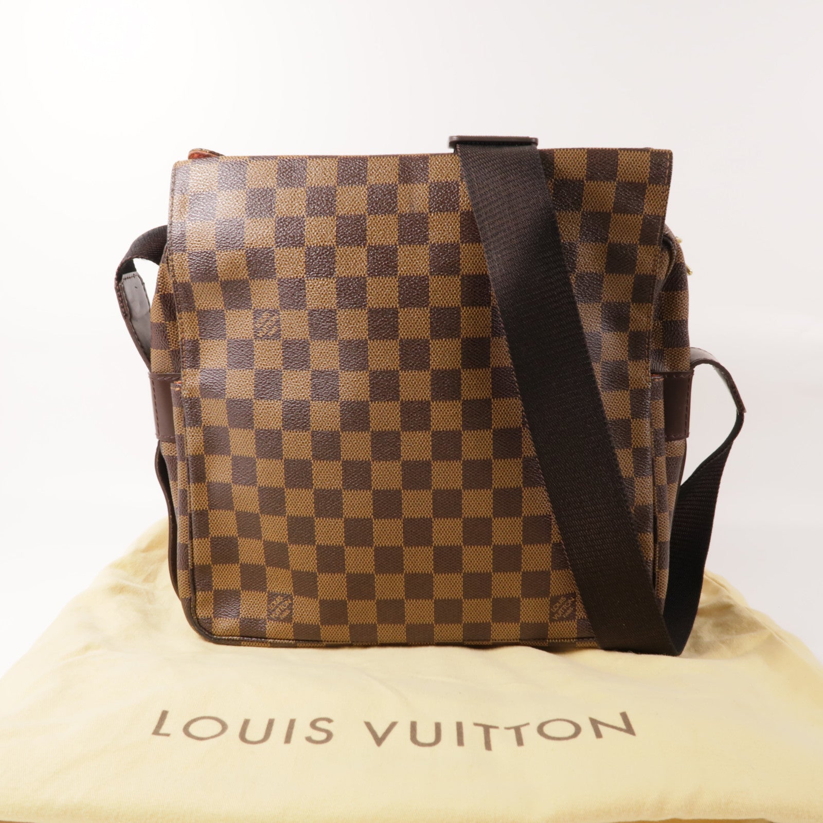 LOUIS VUITTON LV GHW Naviglio Shoulder Messenger Bag N45255 Damier Brown