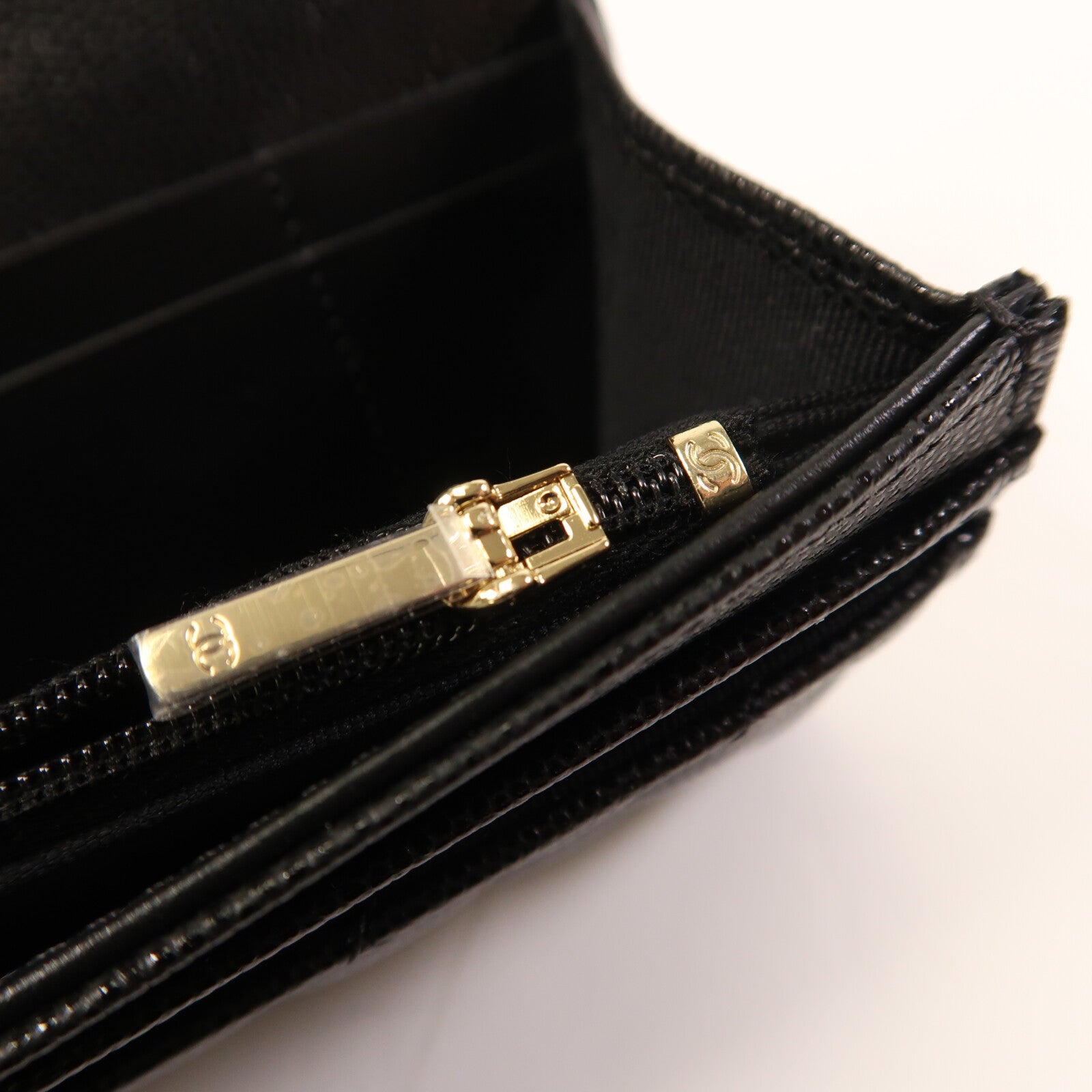 CHANEL 牛皮皮革Long Wallet金扣長錢包