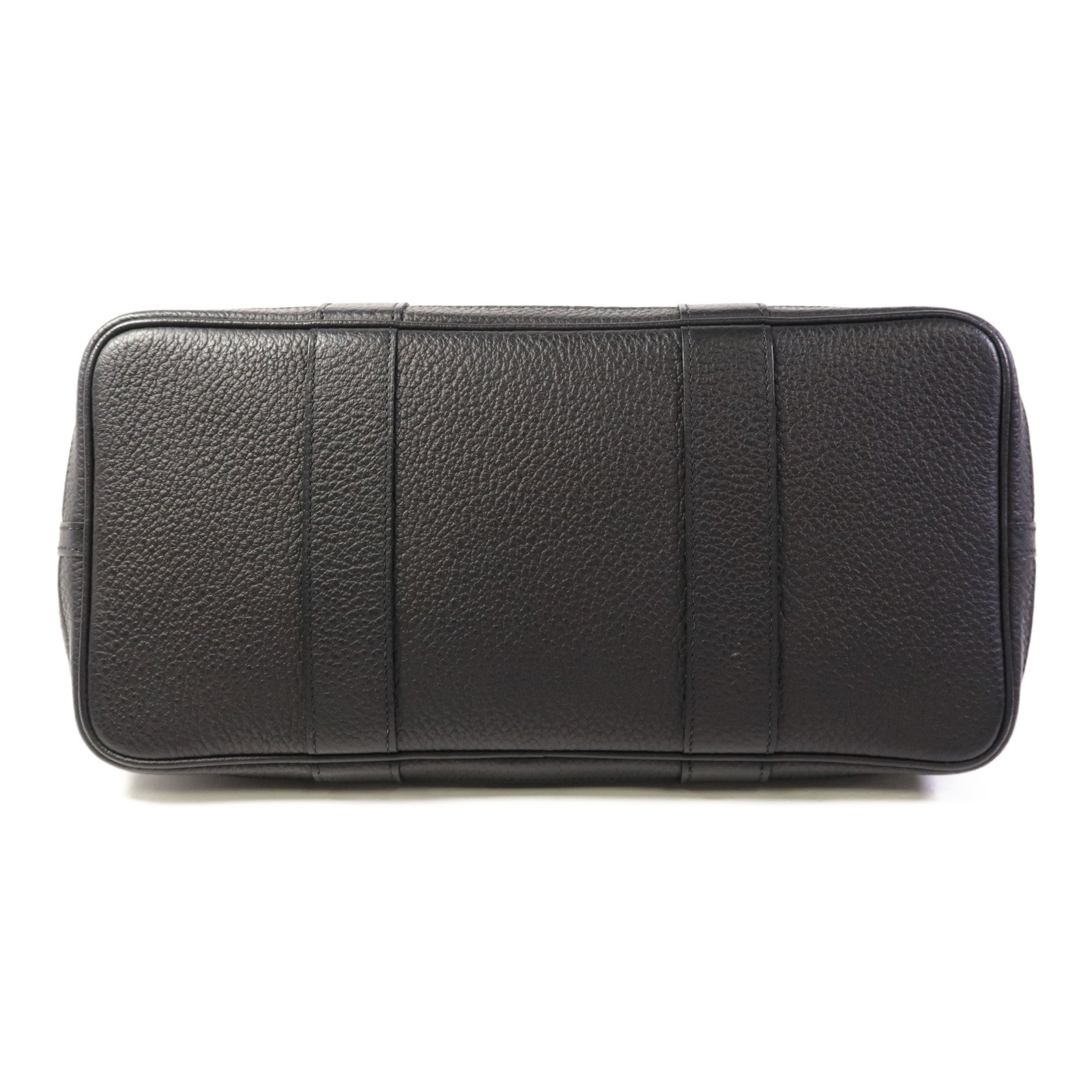HERMES Negonda皮革Garden Party PM銀扣手挽袋Noir
