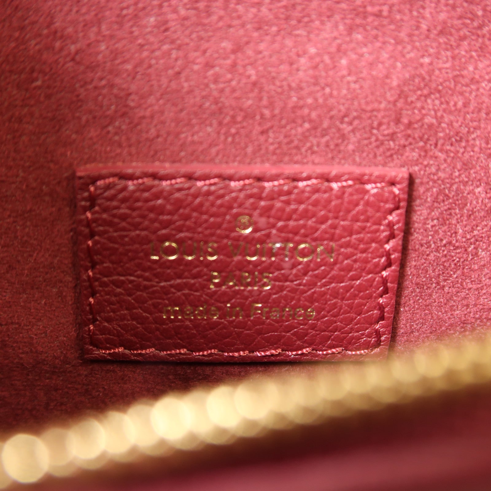 LOUIS VUITTON Monogram Victoire金扣鏈帶肩背袋啡色/紫紅色