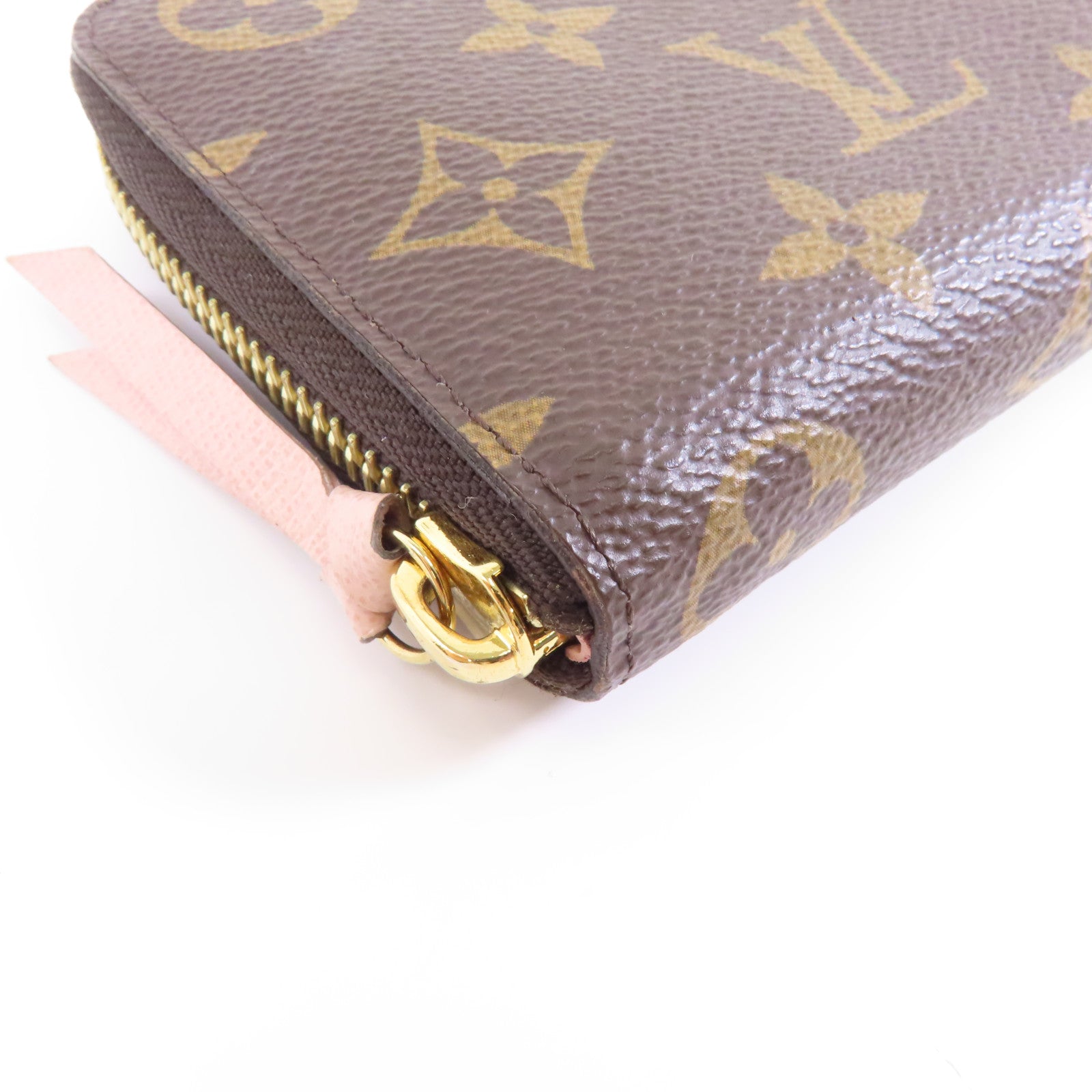 LOUIS VUITTON Monogram Clemence Wallet金扣長錢包棕色/粉紅色