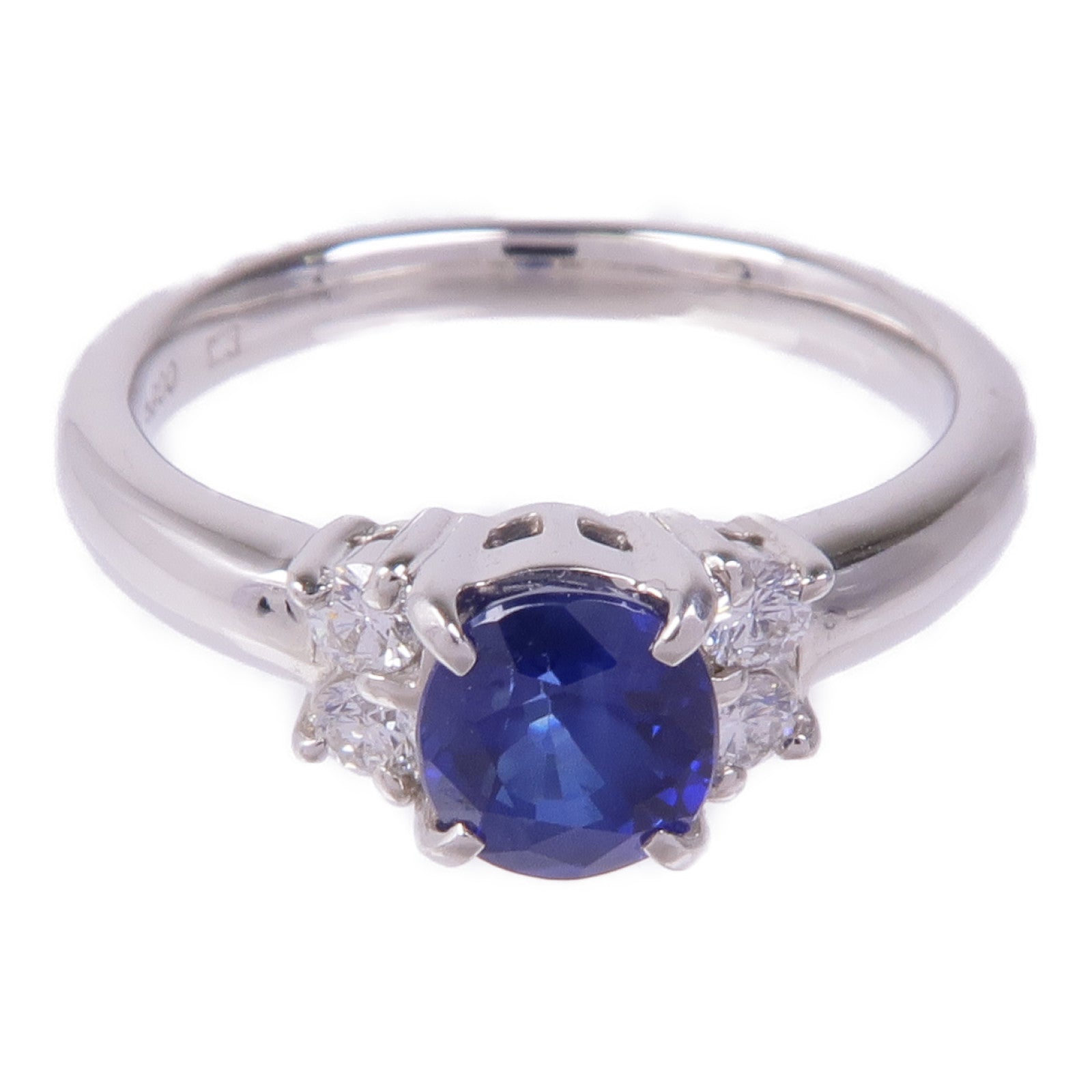 JEWELRY PT900鉑金Sapphire Diamond Ring藍寶石/鑽石戒指US#5.25