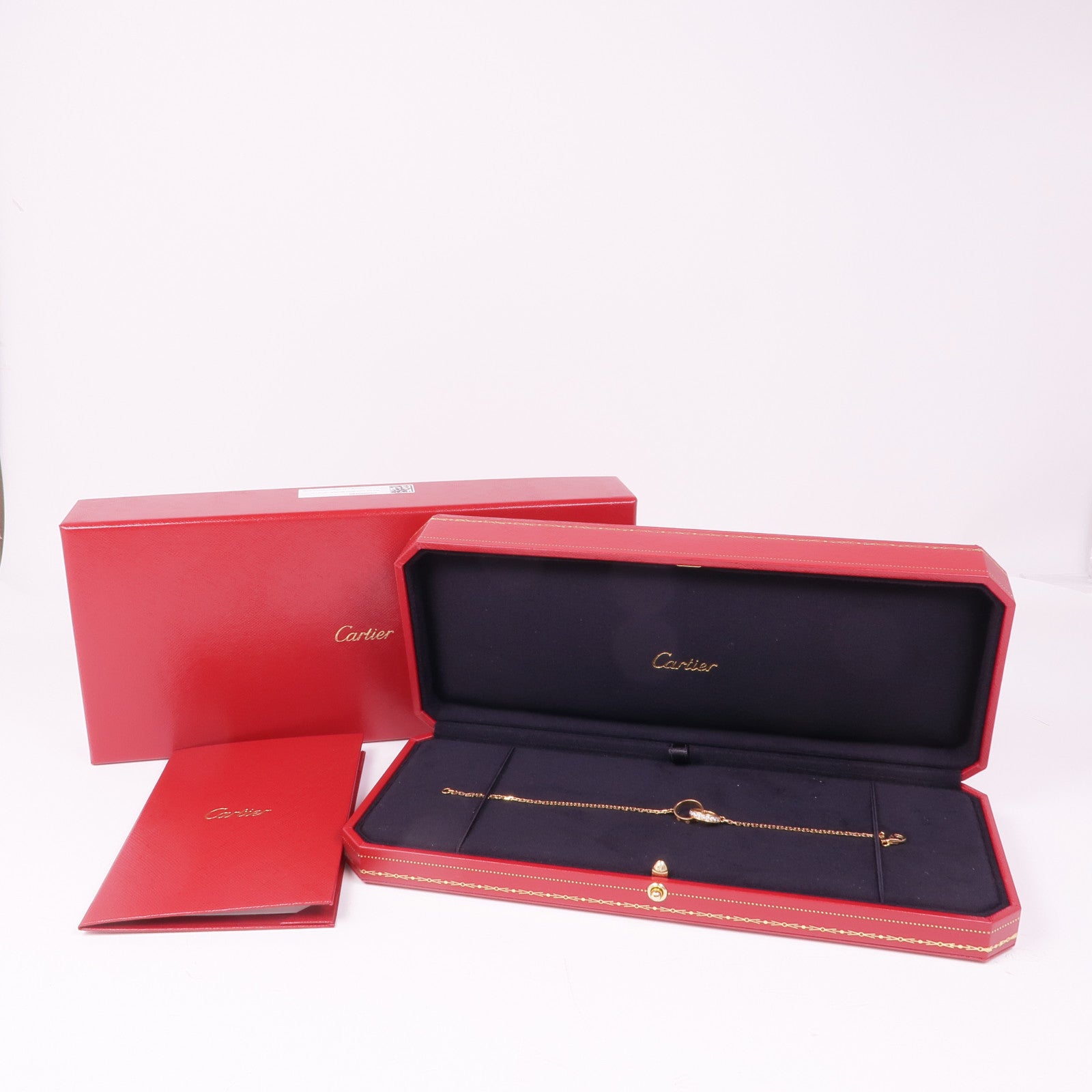 CARTIER 18K玫瑰金Love Bracelet On Chain鑽石手鏈