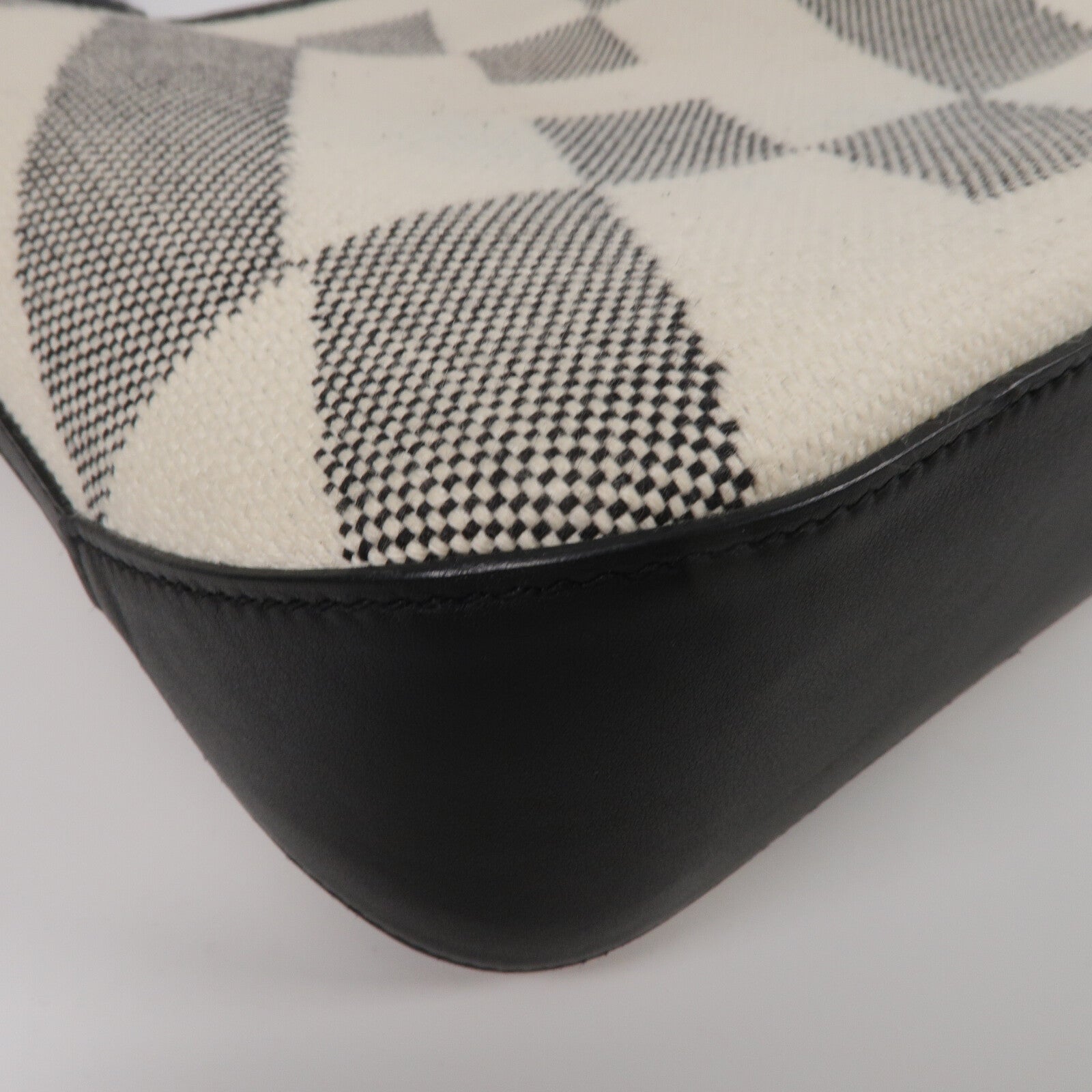 HERMES 帆布Cabas H En Biais 27手挽肩背兩用袋Black/Ecru