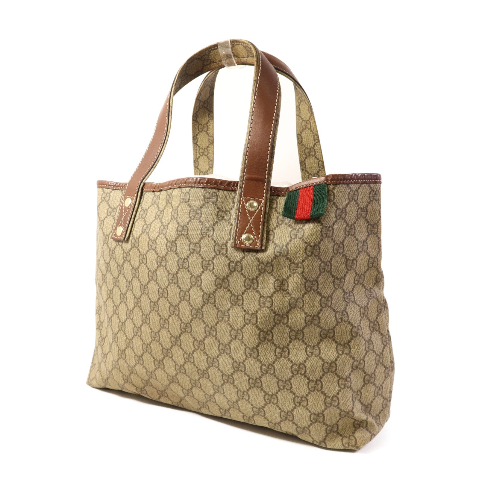 GUCCI 塗層帆布Shoulder Tote金扣肩背袋/手挽袋