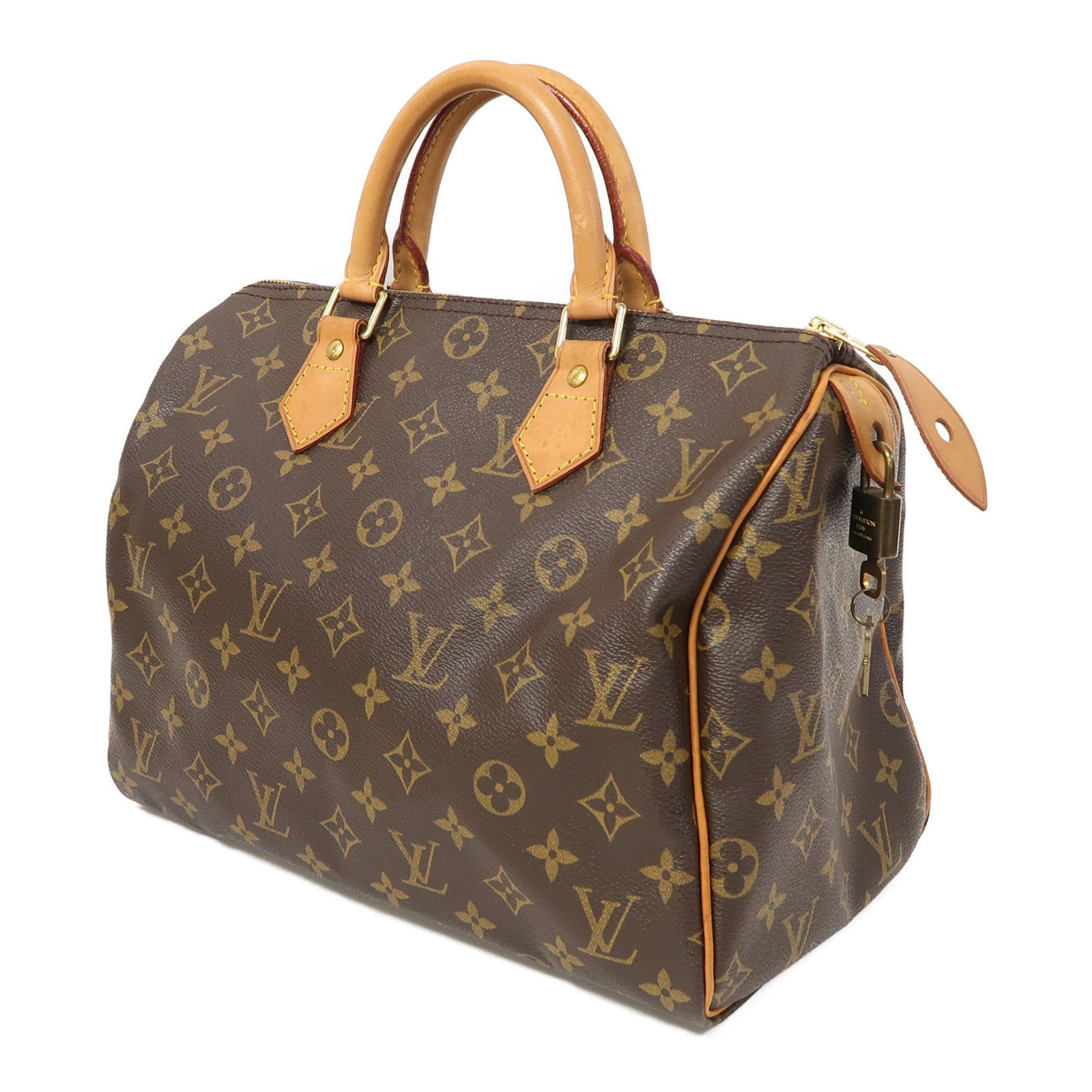 LOUIS VUITTON Monogram Speedy 30金扣手挽袋啡色