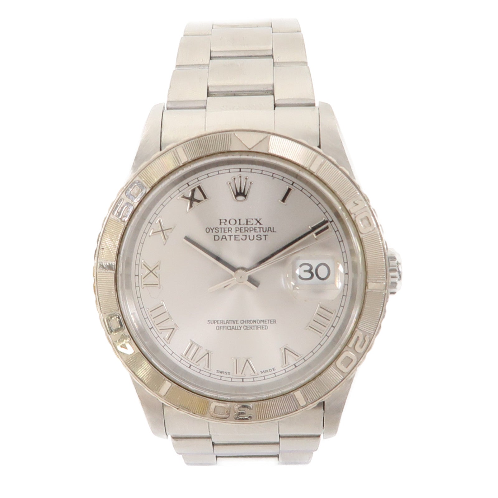 ROLEX Datejust不鏽鋼手錶自動機芯銀色