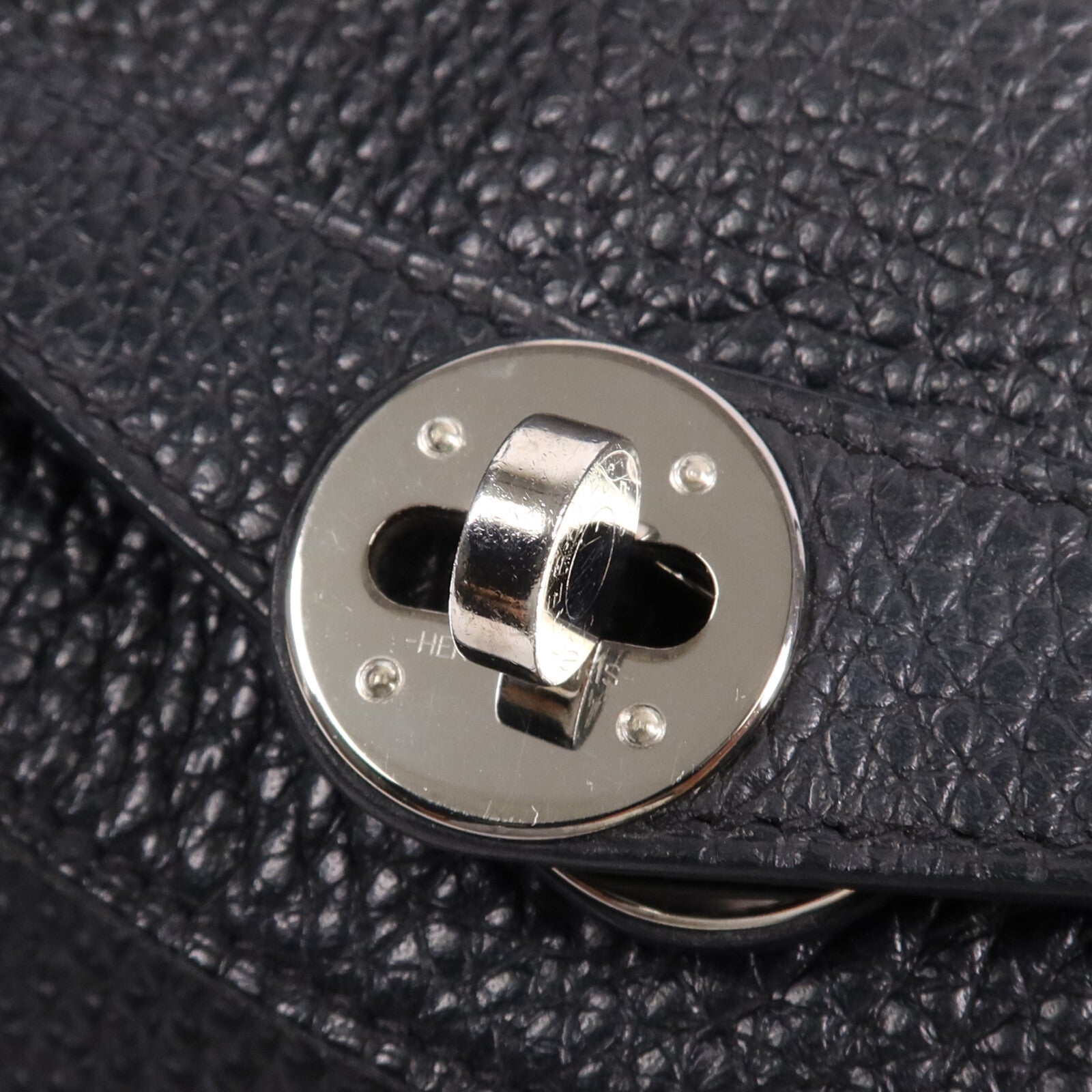 HERMES Clemence皮革Lindy 30銀扣手挽肩背兩用袋Noir