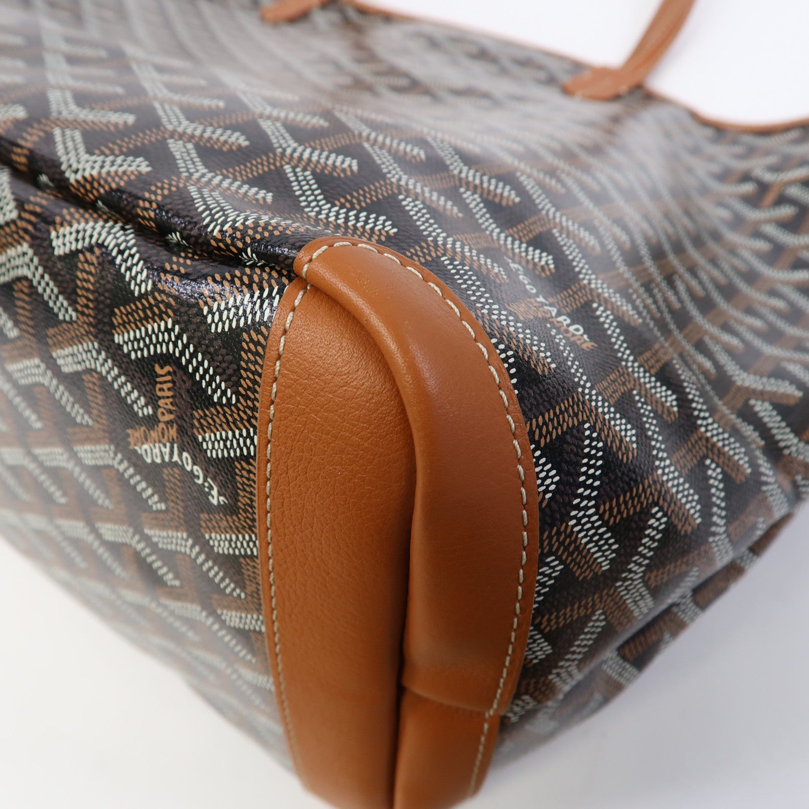 GOYARD 塗層帆布Tote Bag銀扣手挽袋黑色/啡色
