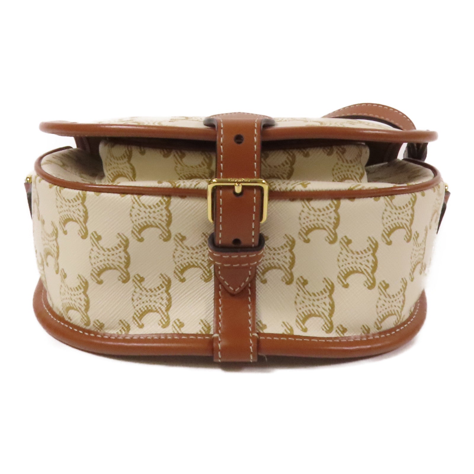 CELINE 塗層帆布Folco Bag金扣肩背袋