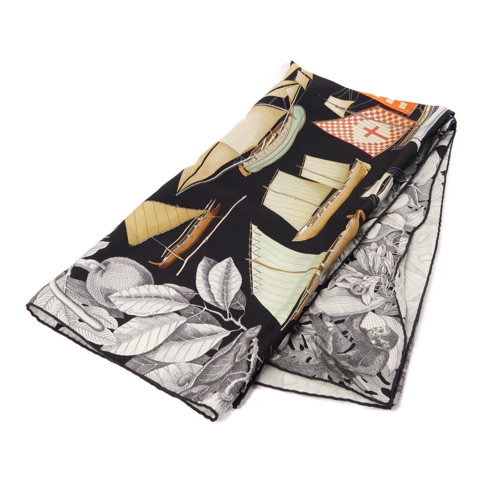 HERMES 【激減優惠】絲質Scarf 90X90cm絲巾黑色