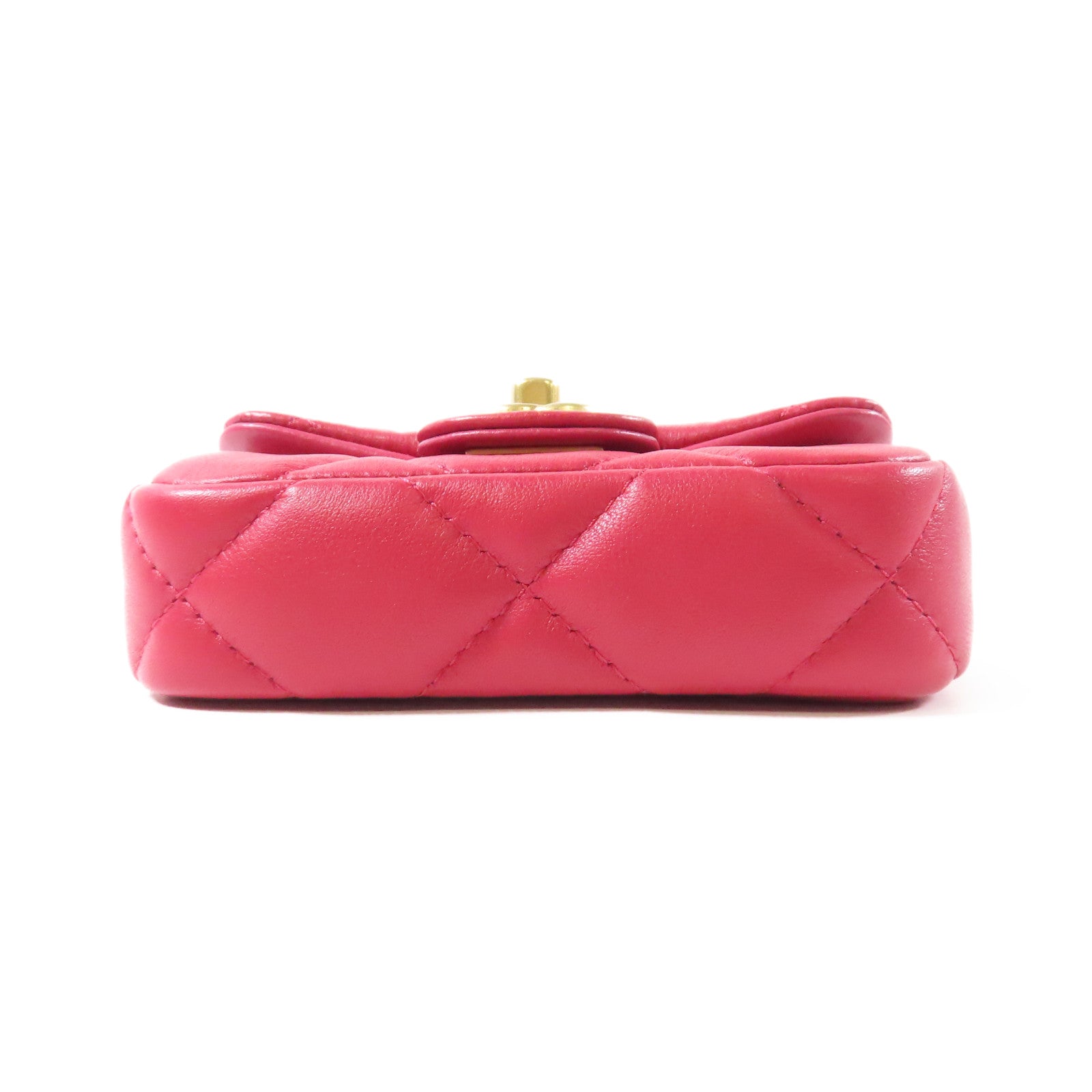 CHANEL (PRICE DOWN) Quilted CC GHW Chain Shoulder Bag 2 Way Bag Calfskin Leather Red