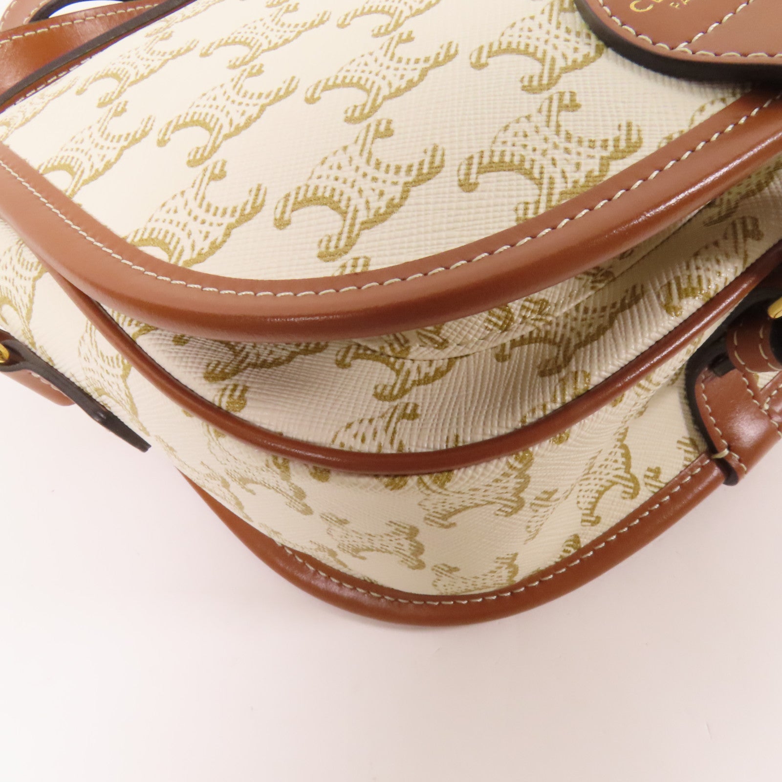 CELINE 【激減優惠】塗層帆布Folco Bag金扣肩背袋