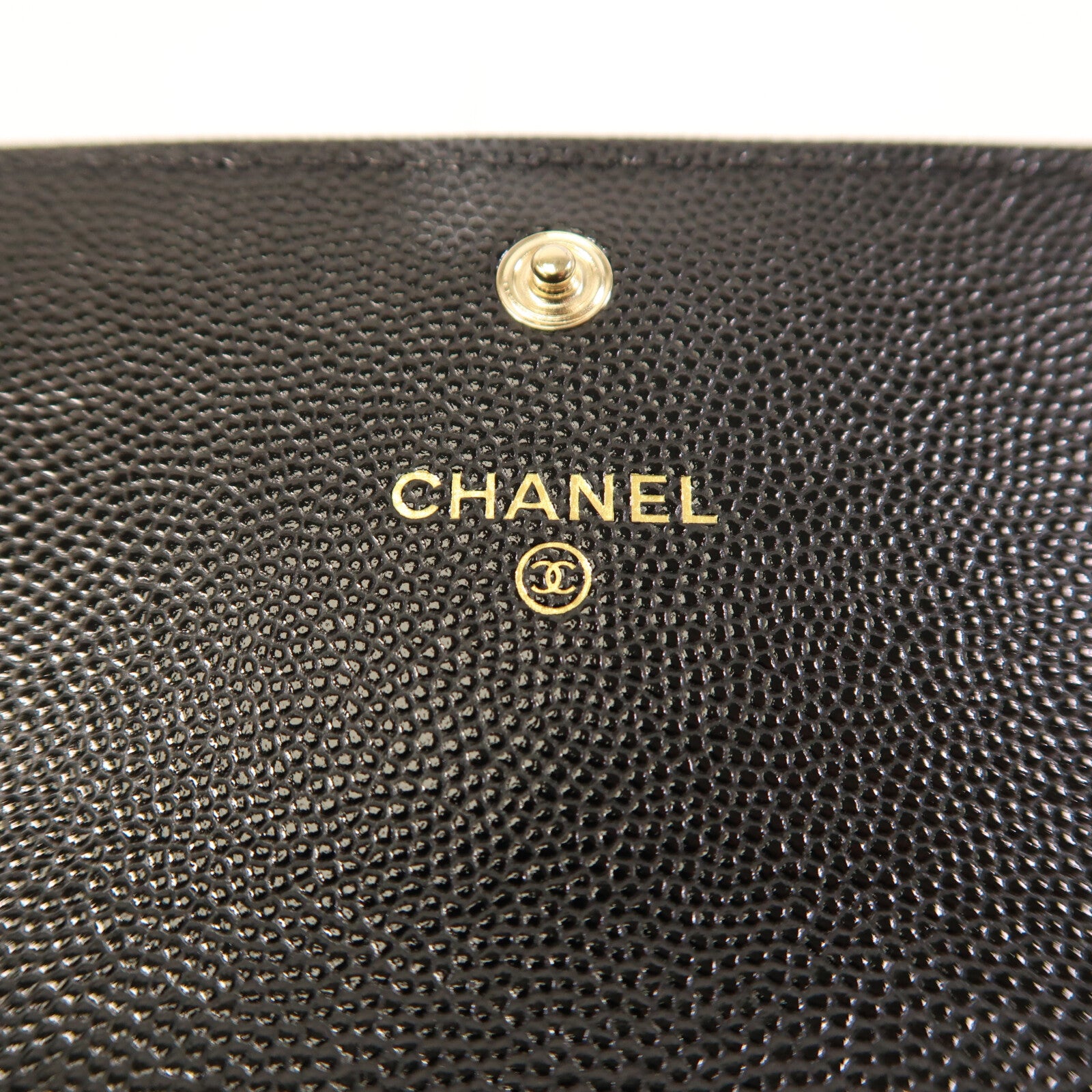 CHANEL 牛皮皮革Long Wallet金扣長錢包