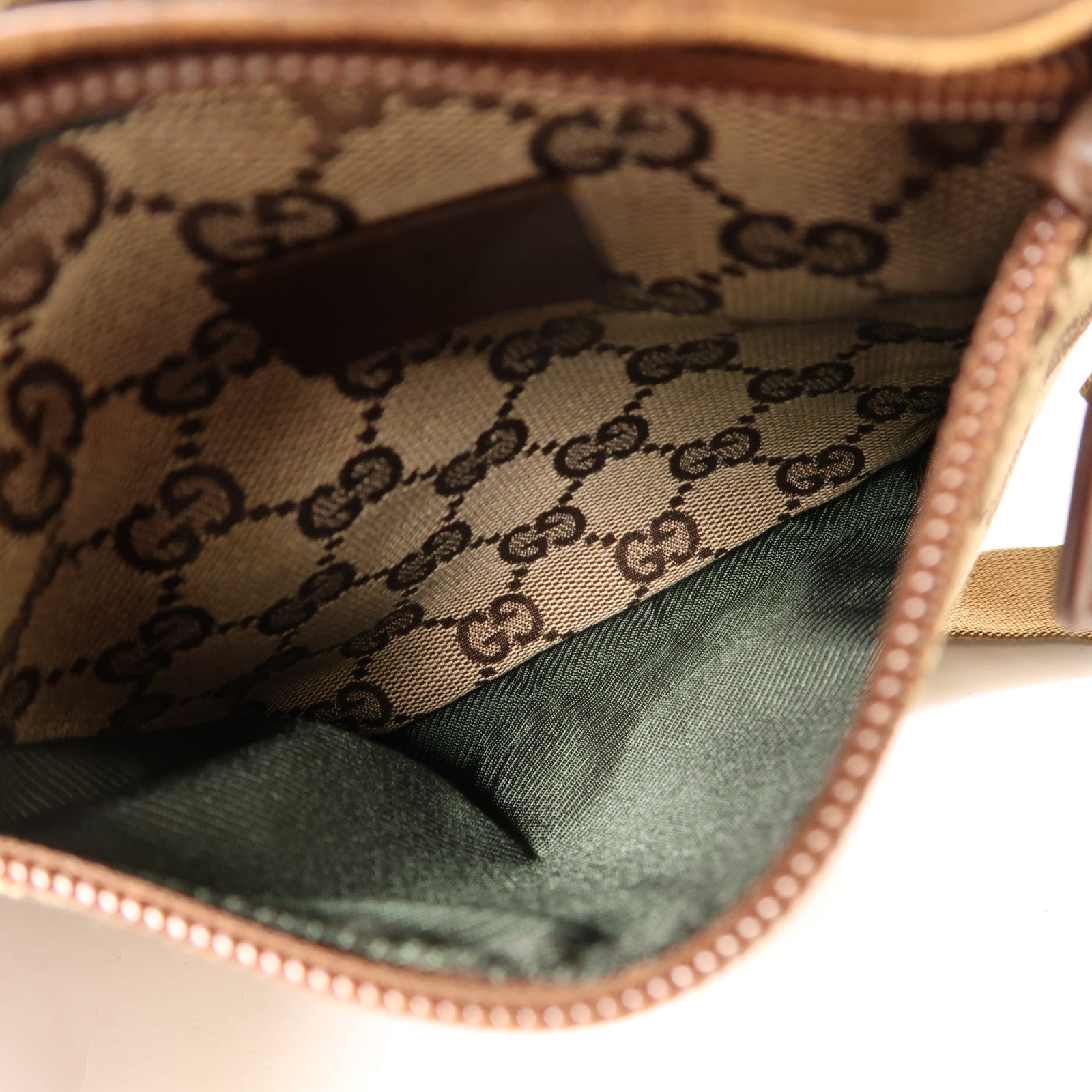 GUCCI 帆布Waist Bag銀扣腰包啡色