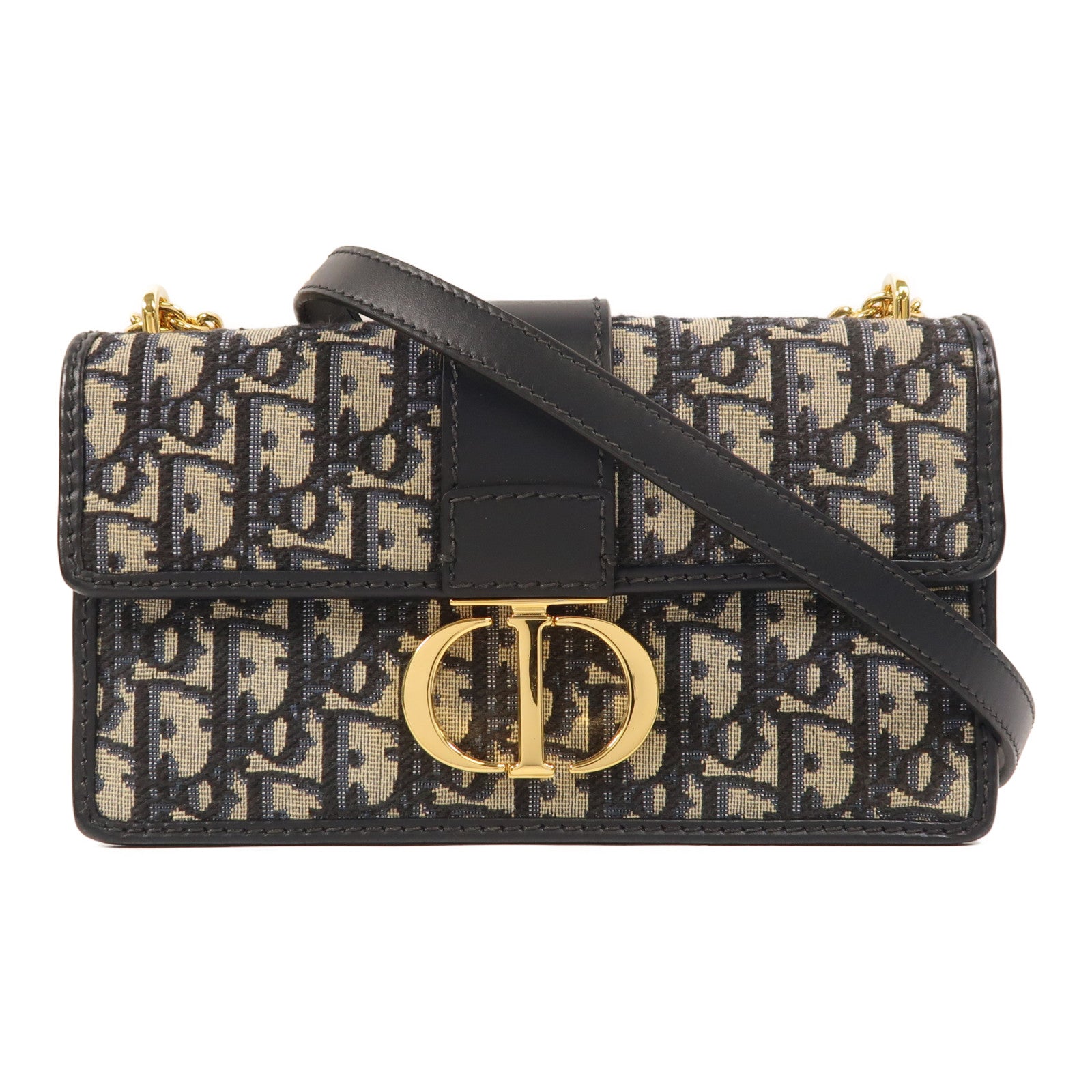 Dior 帆布30 Montaigne金扣鏈帶肩背袋