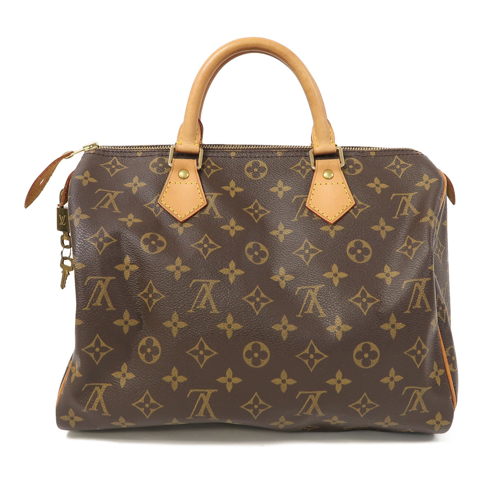 LOUIS VUITTON Monogram Speedy 30金扣手挽袋啡色