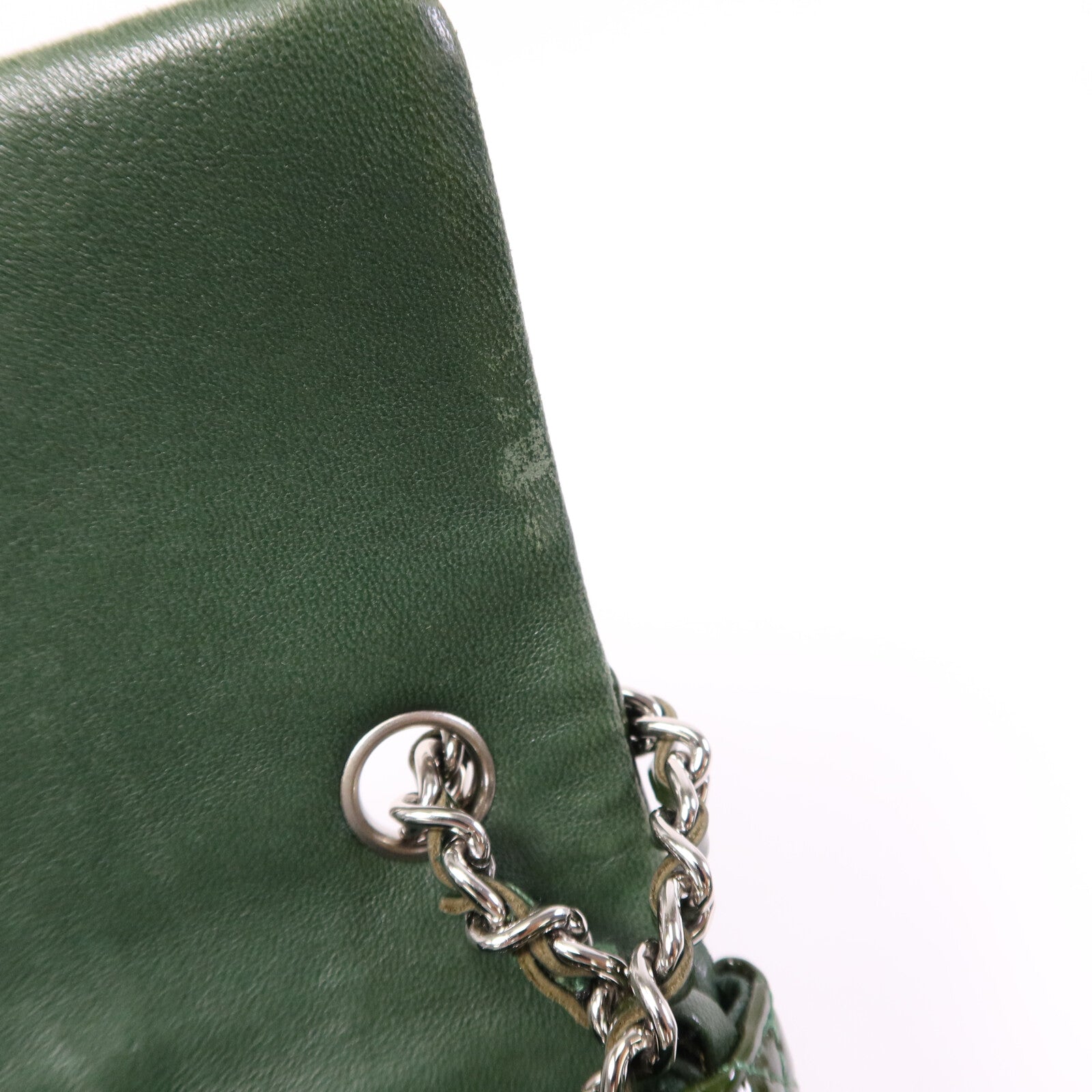CHANEL 漆皮皮革Chain Shoulder銀扣鏈帶肩背袋