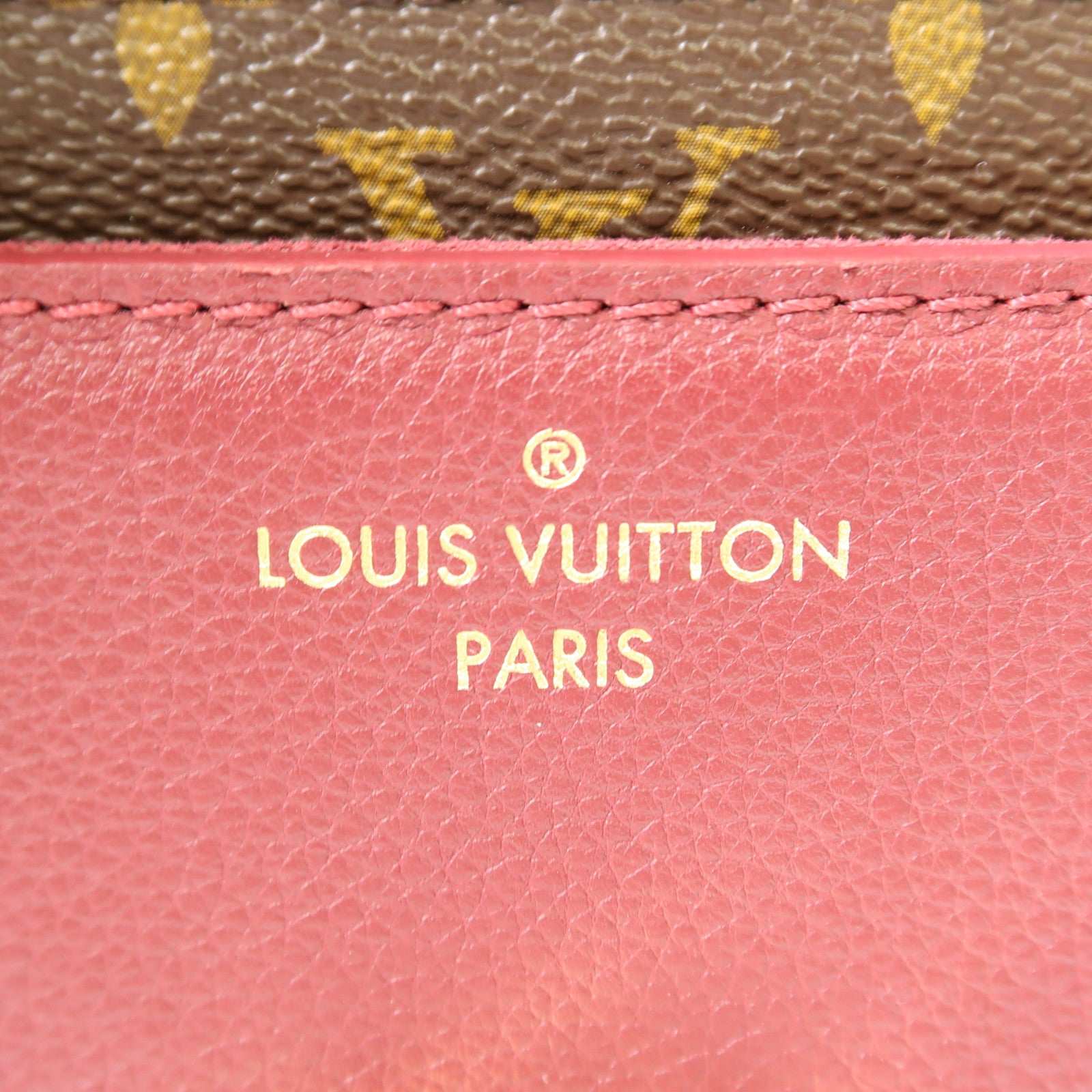 LOUIS VUITTON Monogram Victoire金扣鏈帶肩背袋啡色/紫紅色