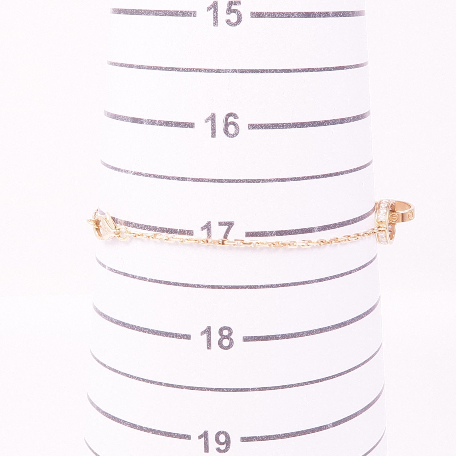 CARTIER 18K玫瑰金Love Bracelet On Chain鑽石手鏈