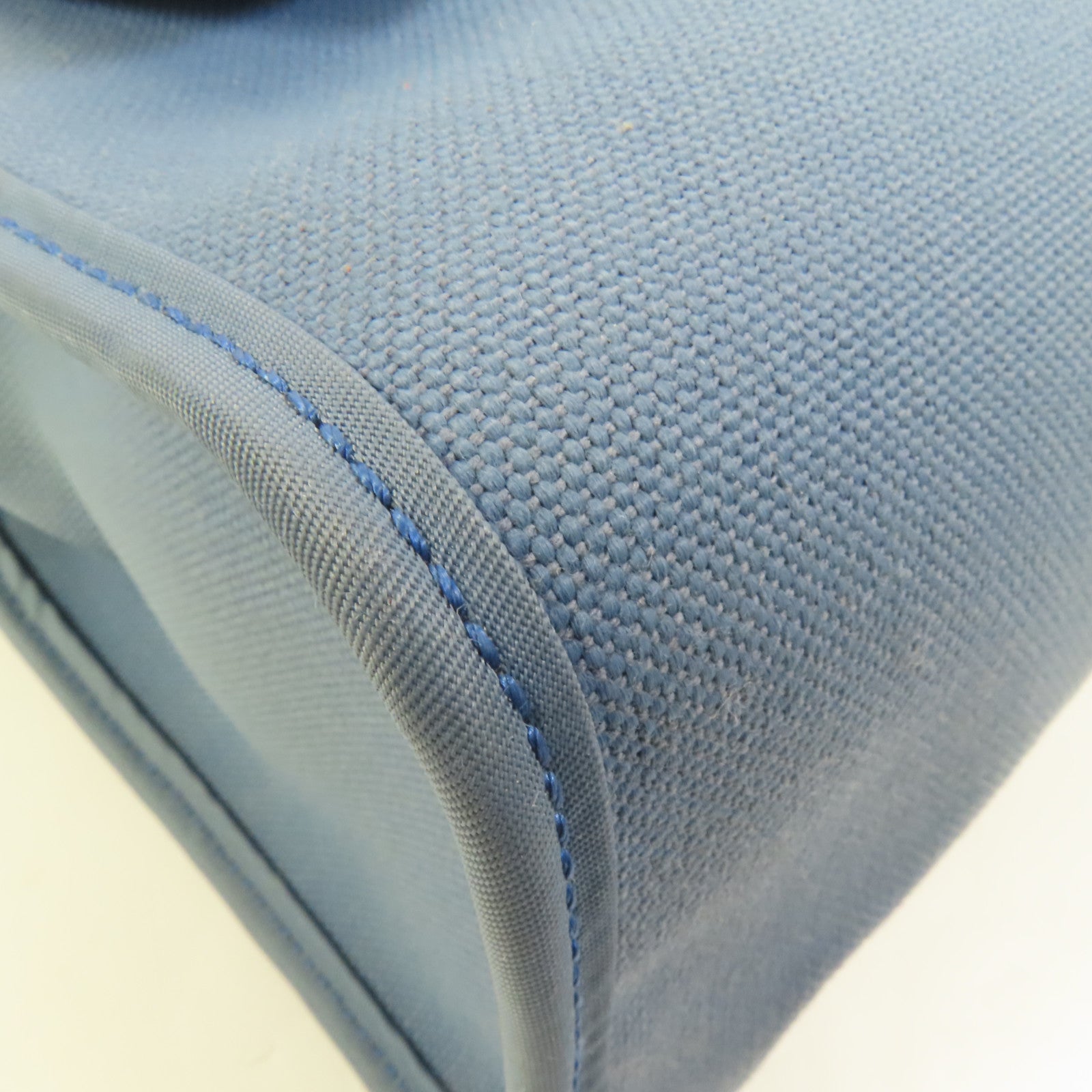 HERMES 帆布HerBag PM銀扣手挽肩背兩用袋Blue Agate