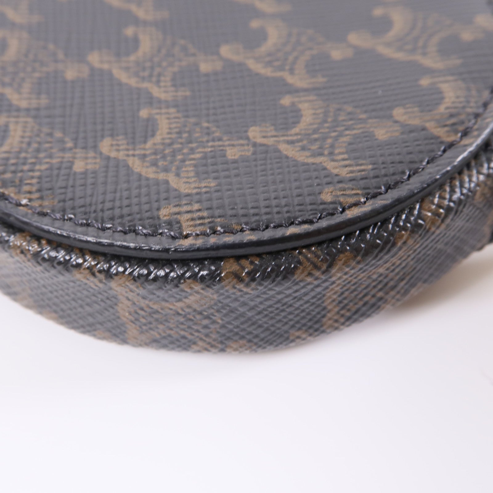 CELINE 塗層帆布Coin Case金扣零錢包黑色/棕色