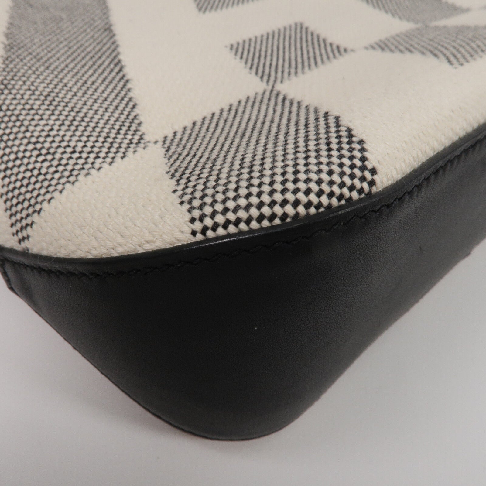 HERMES 帆布Cabas H En Biais 27手挽肩背兩用袋Black/Ecru