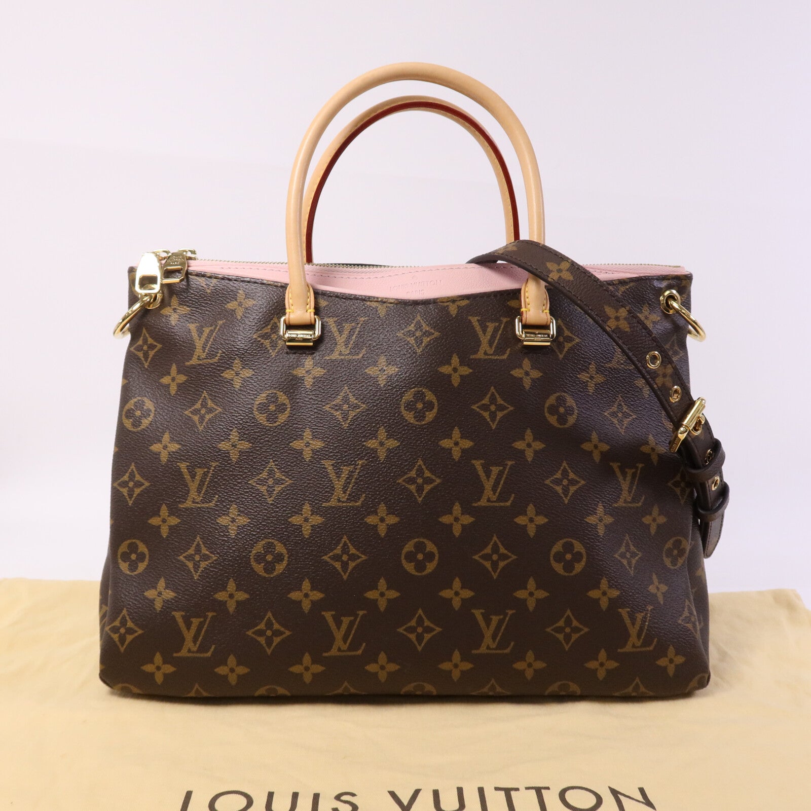 LOUIS VUITTON Monogram Pallas MM金扣手挽肩背兩用袋