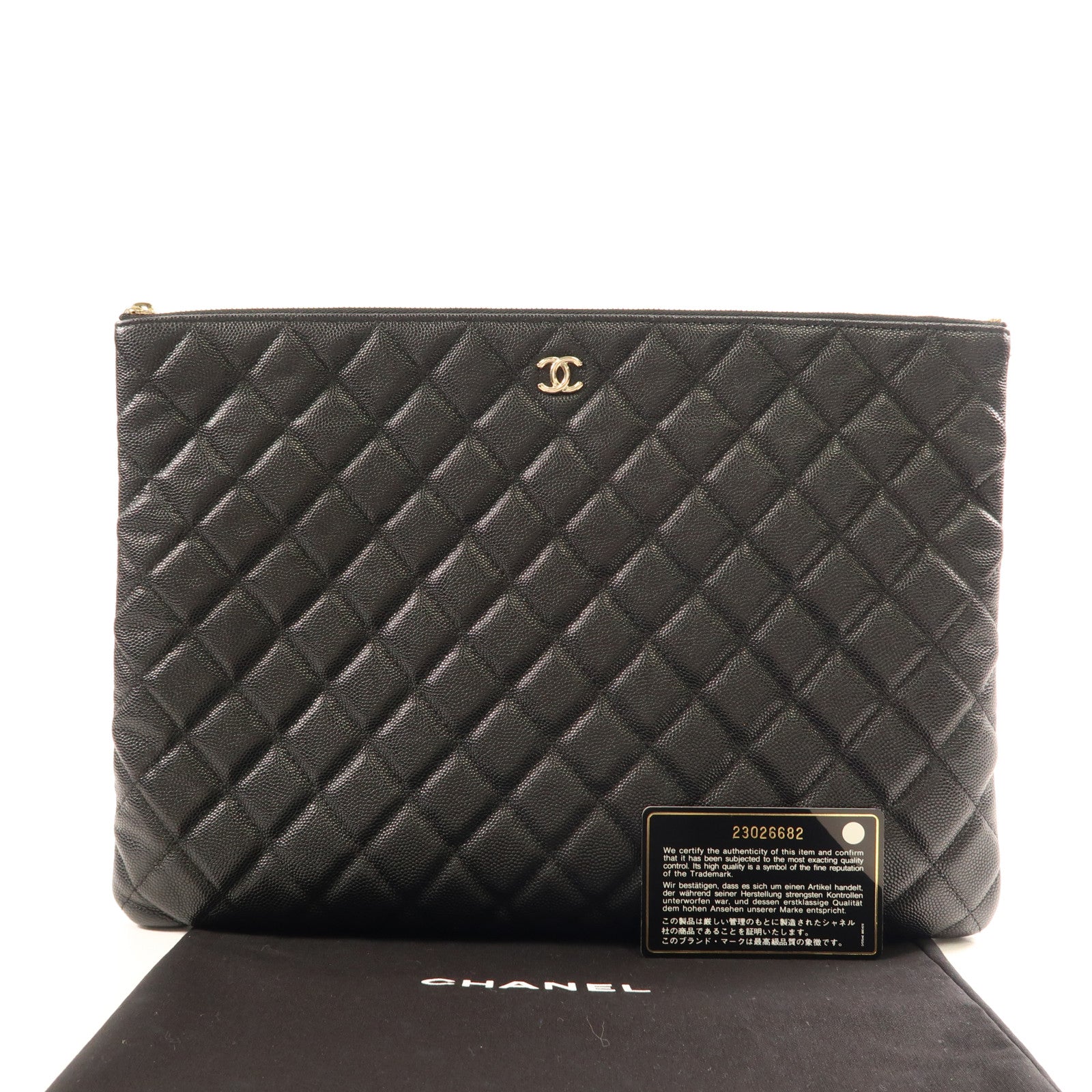 CHANEL 牛皮皮革Clutch Bag金扣手拿包
